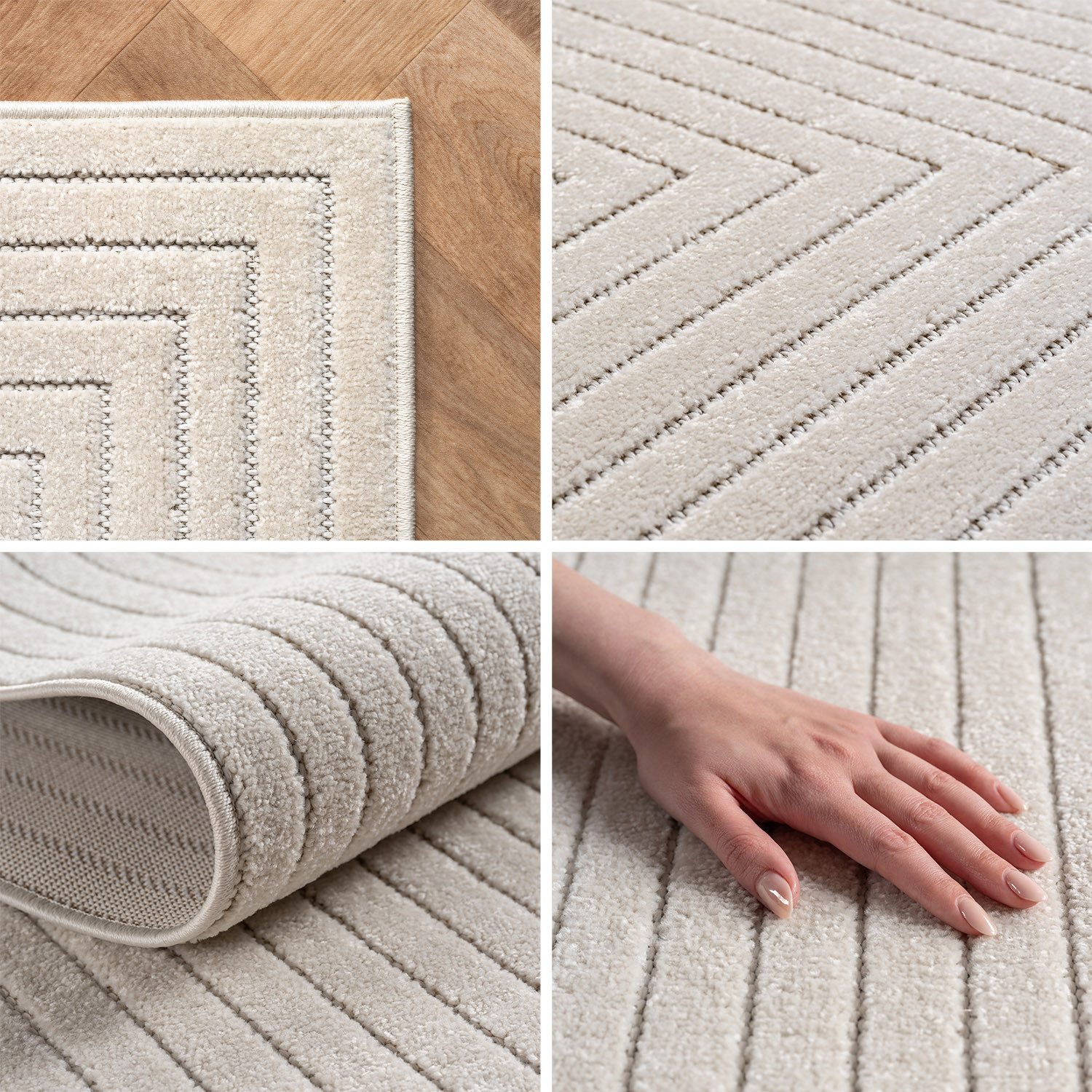 Teppium Teppich Skandinavischer 3D-Teppich, Rechteckig, Höhe: 5 mm, Indoor Outdoor Teppich Wetterfest 3D Optik Wohnzimmer Küchen Terrasse