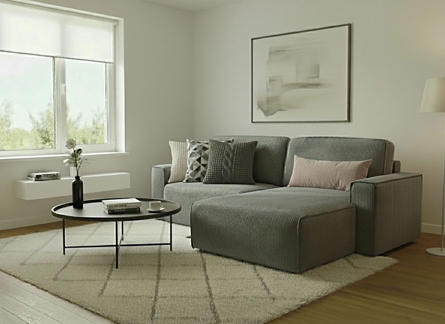 Home affaire Ecksofa Chance, Recamiere beidseitig montierbar, Schlaffunktion, Breite 265 cm, in Cordstoff HYPER, mit Schlaffunktion und Bettkasten