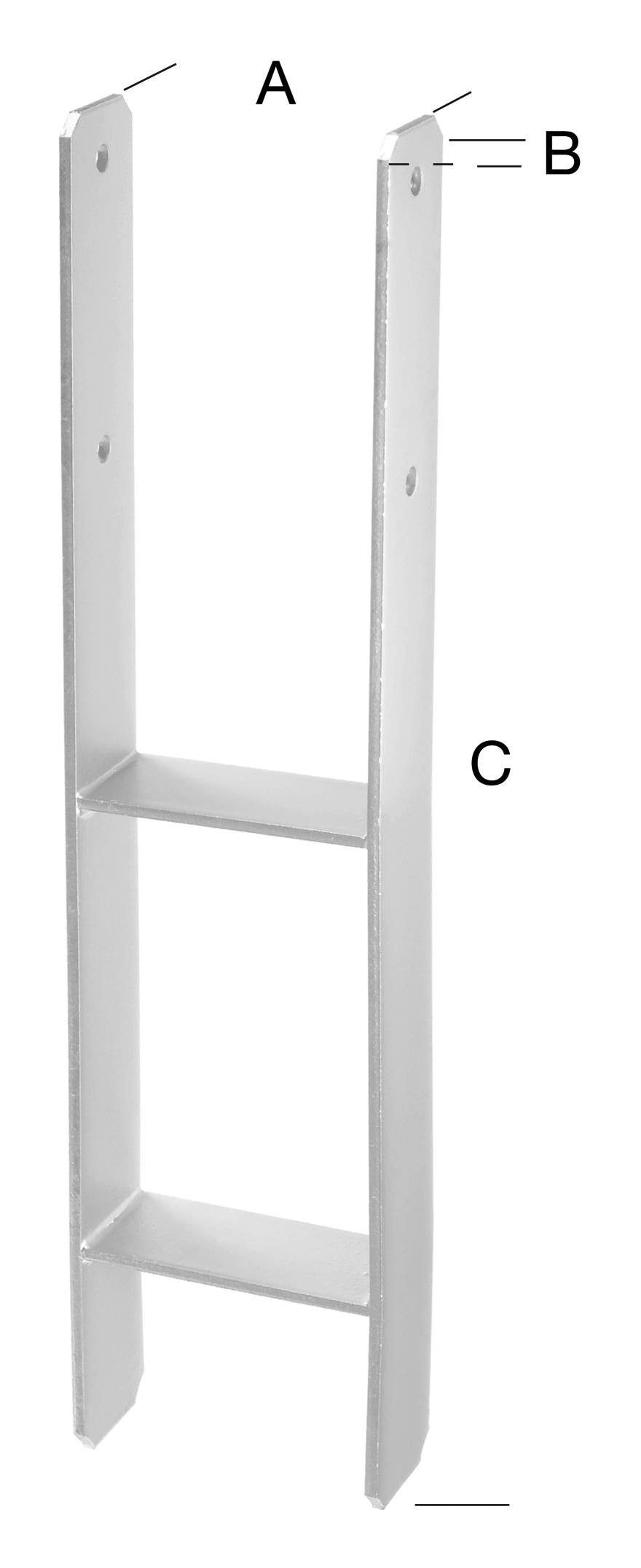 Hanseatischer Drahthandel H-Pfostenanker, Pfostenträger feuerverzinkt 71 mm Stärke 5 mm
