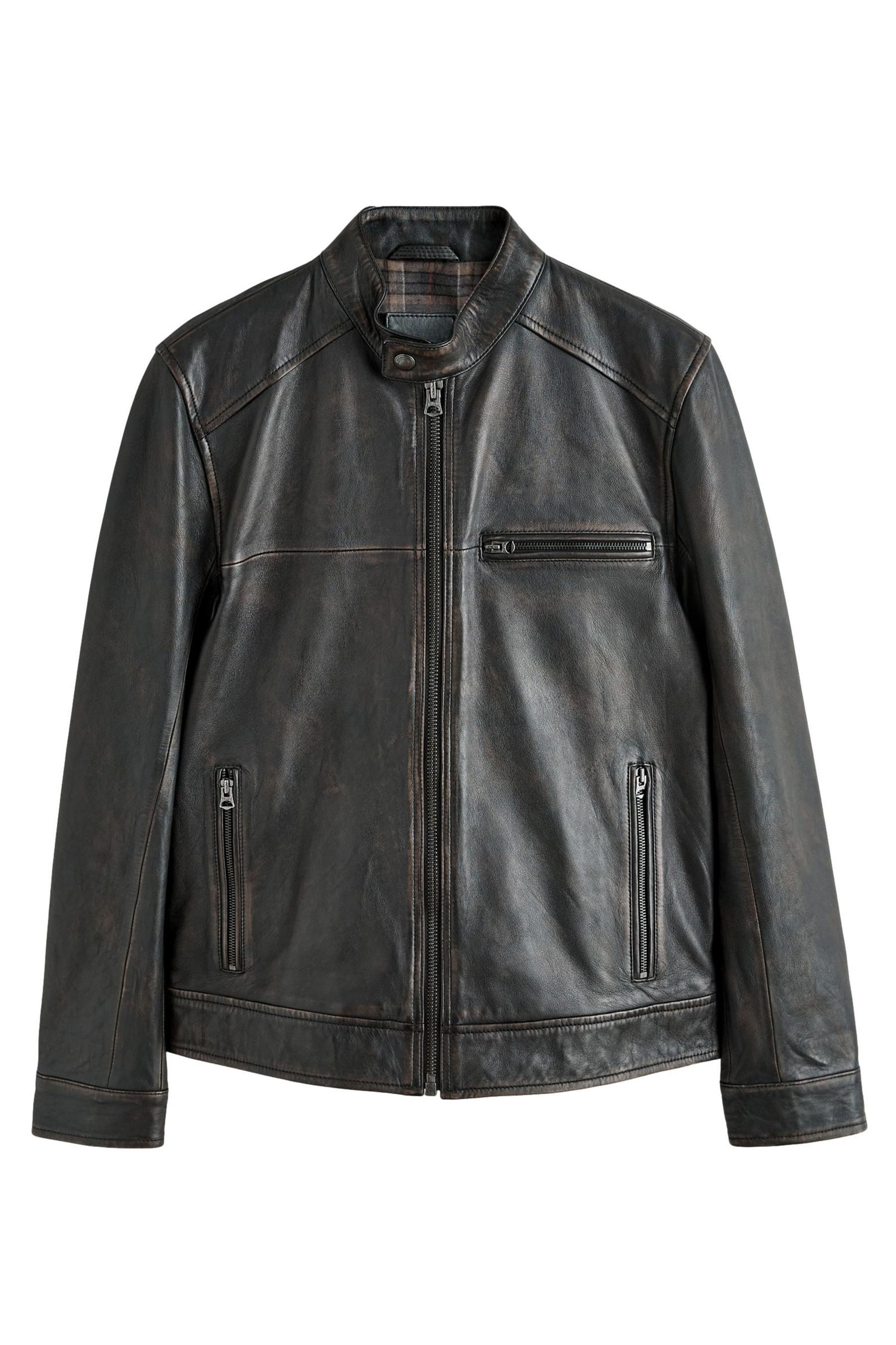 Lederjacke Racer-Jacke aus Leder in Used-Optik