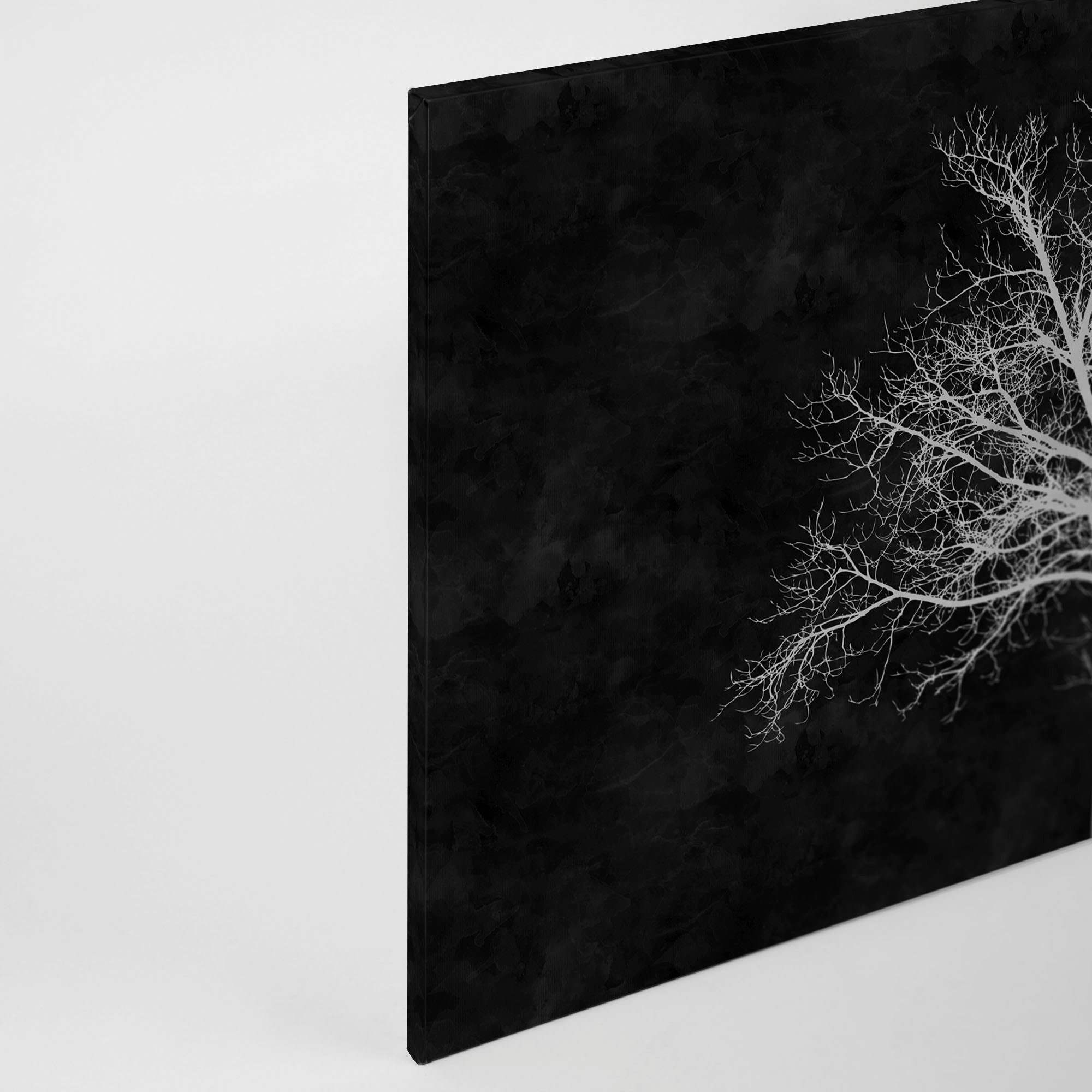 Leinwandbild Bild (1 A.S. St), Baum blackboard, Keilrahmen Tafel Création Schwarz-Weiß
