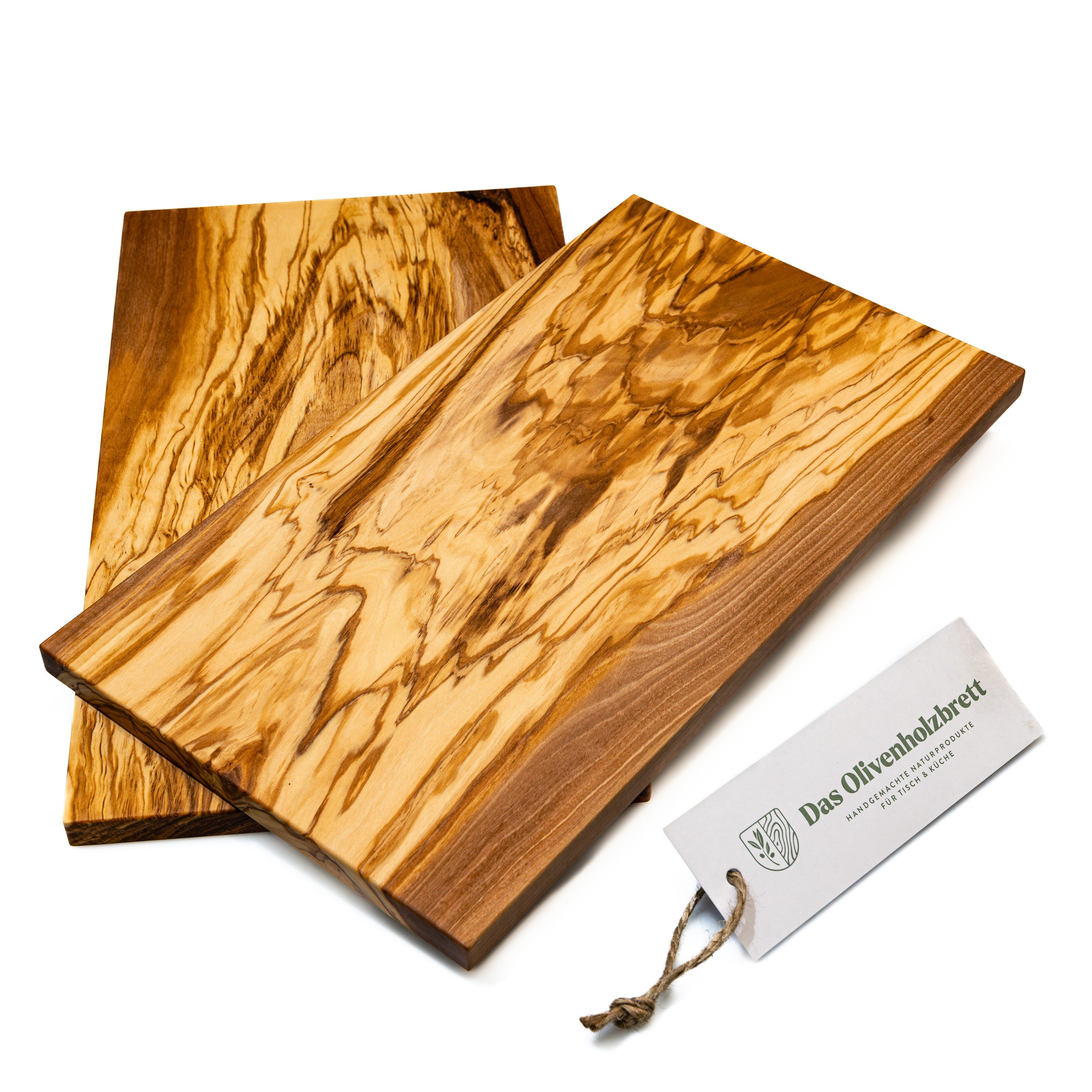 dasOlivenholzbrett Frühstücksbrett 2er Set Frühstücksbrett rechteckig aus Olivenholz