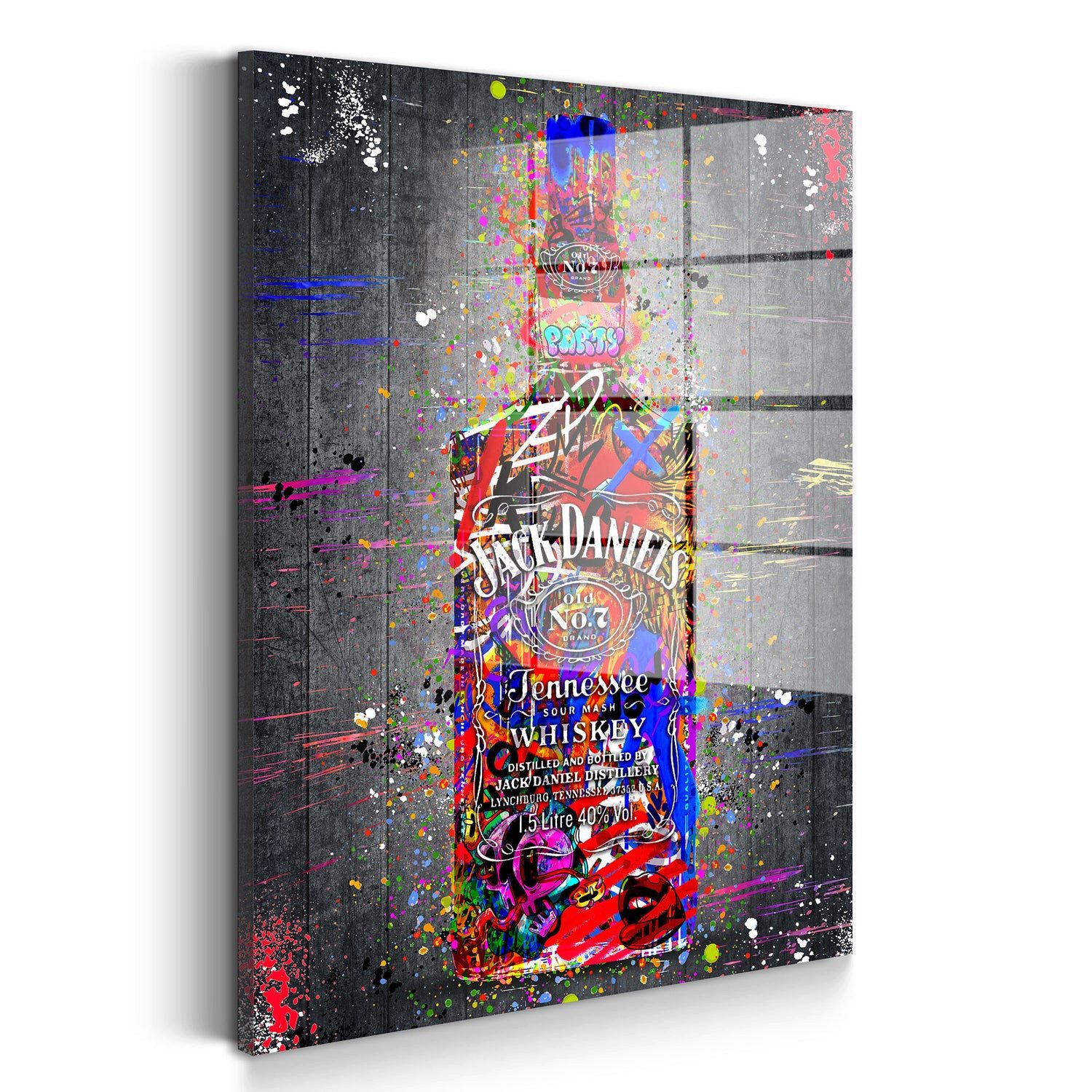 Acrylglasbild Street Art Jack Whisky Acrylglas Wandbild Bild Wanddeko Wohnzimmer XL