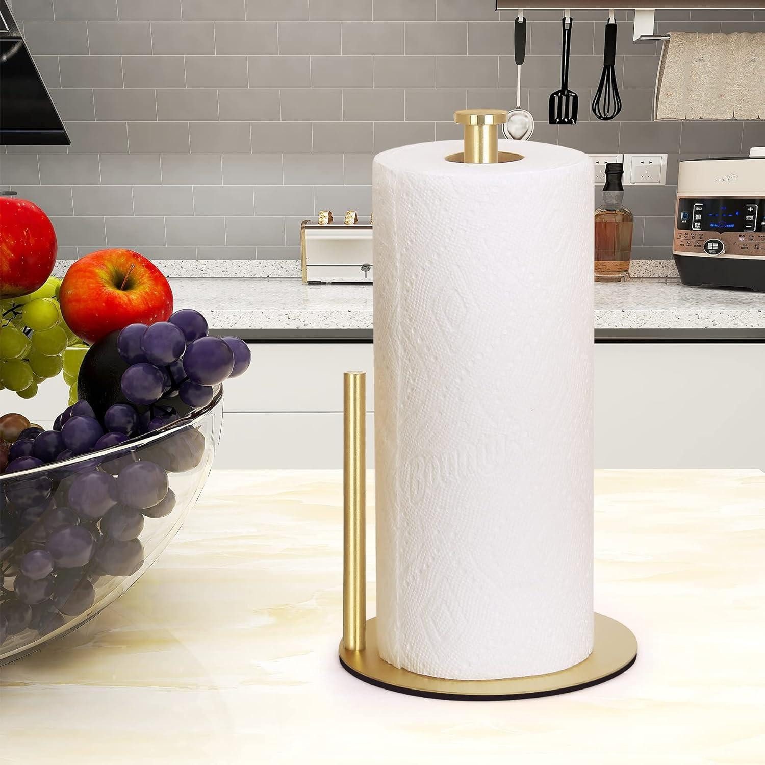 LuxusKollektion Küchenrollenhalter Küchenrollenhalter Edelstahl Gold stehend große Rollen Goldfarben