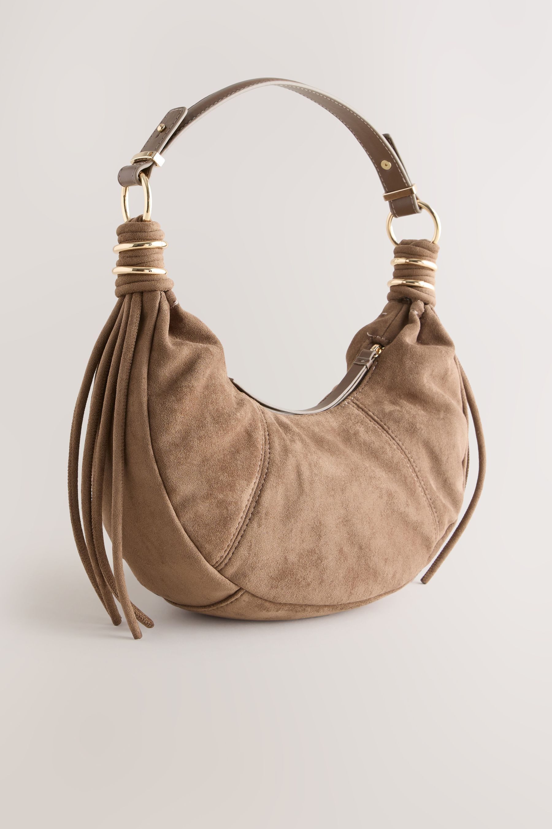 Next Umhängetasche Schultertasche aus Veloursleder (1-tlg)