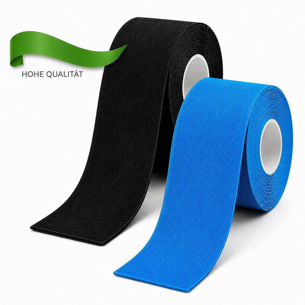 ibettertec Kinesiologie-Tape 5m x 5cm 2 Rollen Set – Kinesiotapes & Sporttape wasserfest (atmungsaktives Kinesiologie Tape für Muskelunterstützung, Physiotherapie, Rückenschmerzen, Knie, Schulter & Ellenbogen) elastisches Tape für Sport & Alltag