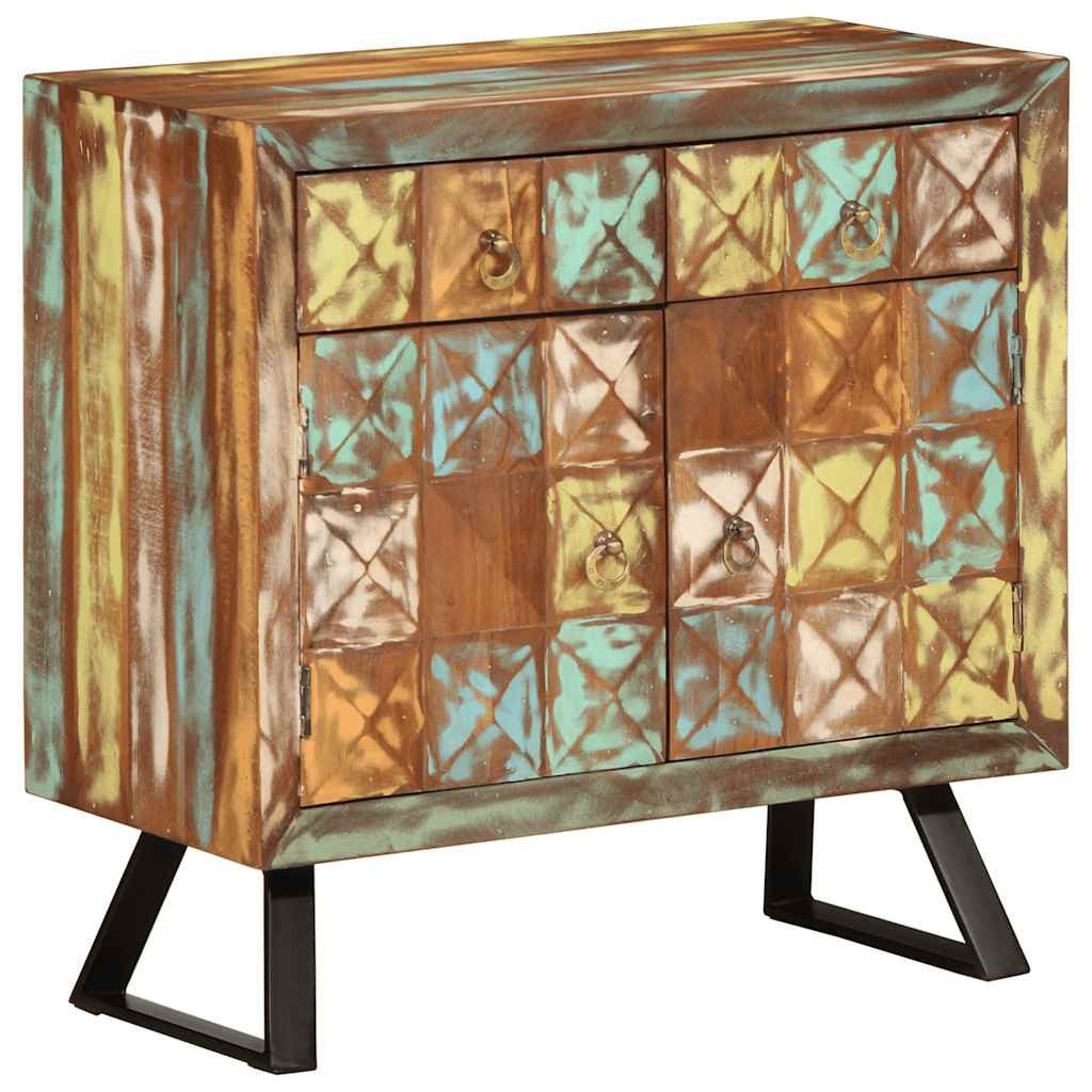 vidaXL Sideboard Schubladenschrank Mehrfarbig 70x35x70 cm Altholz Massiv (1 St)