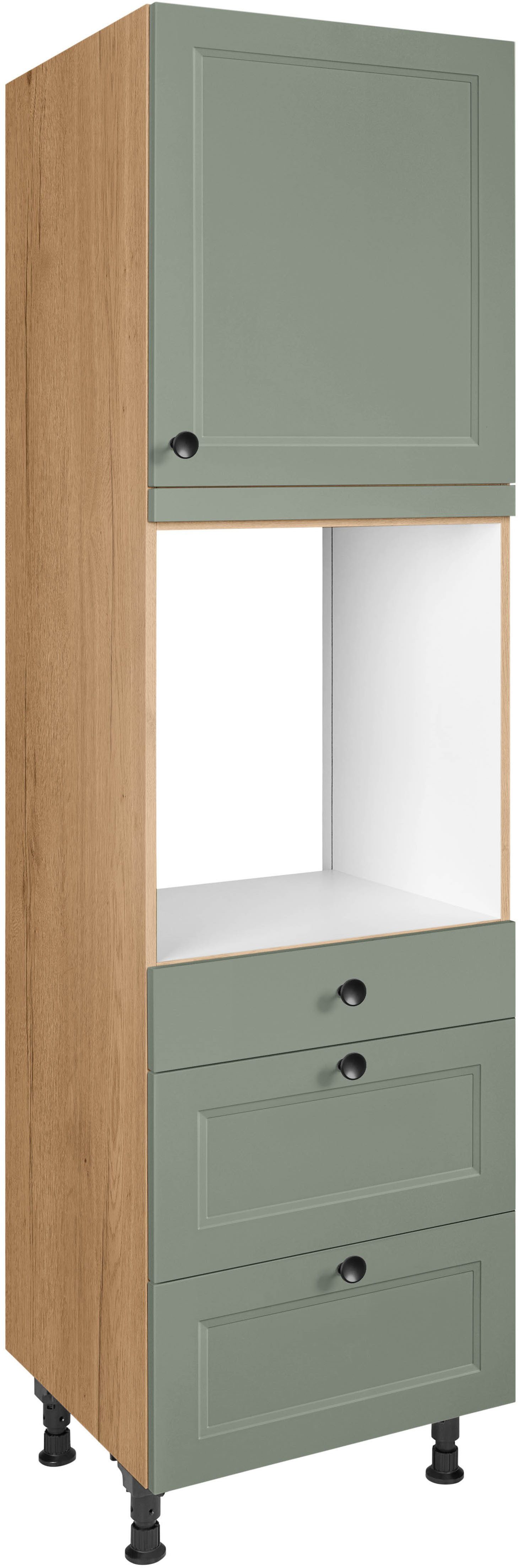 nobilia® Backofenumbauschrank "Cascada", Ausrichtung wählbar, mit Schublade und zwei Auszügen und einer Tür, vormontiert, Breite/Höhe: 60/216,6 cm