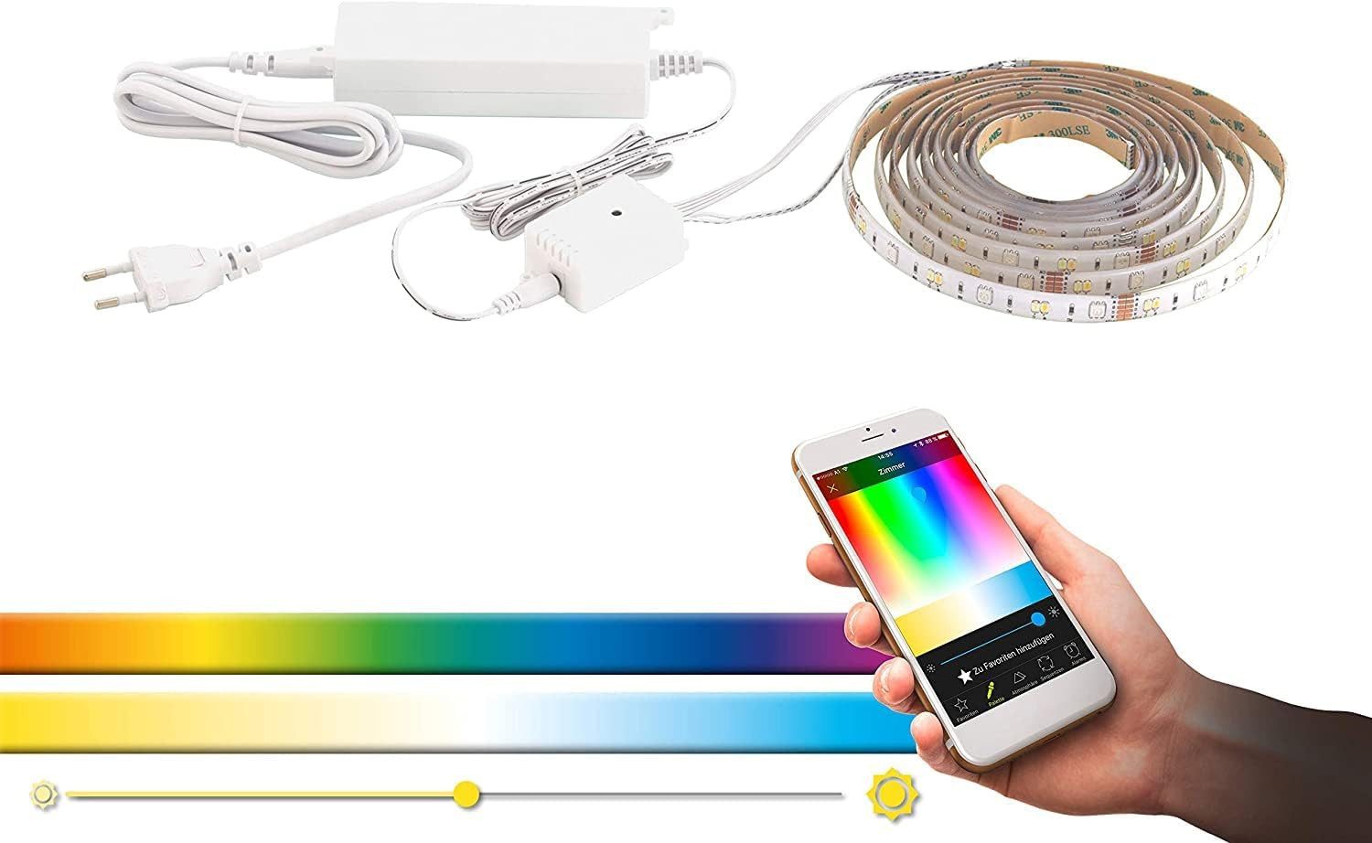 EGLO LED Dekolicht Eglo 33234 Crosslink LED STRIPE-C weiss L:500cm B:1.2cm H:0.3cm dimmba, Eglo 33234 Crosslink LED STRIPE-C weiss L:500cm B:1.2cm H:0.3cm dimmba