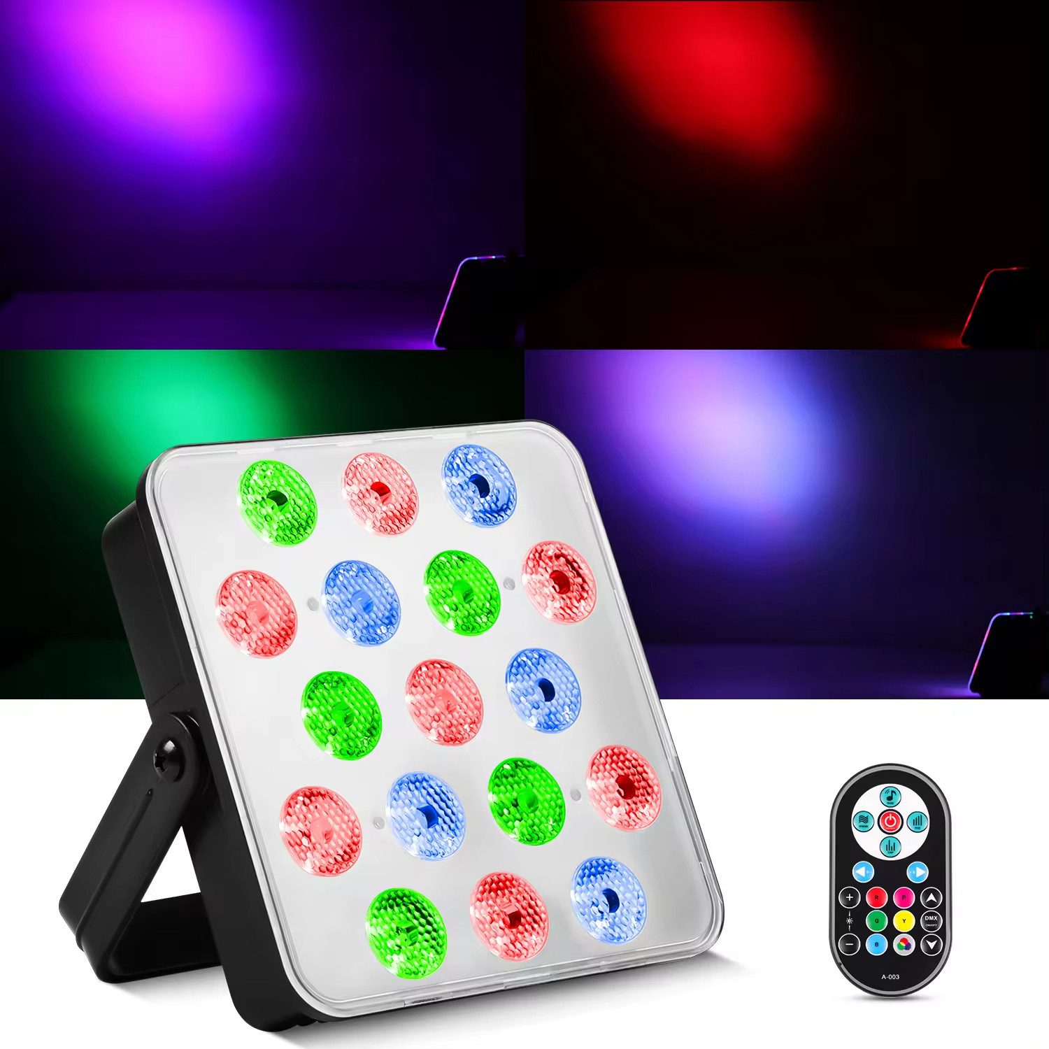 GOOLOO LED Discolicht Partylicht, Led Strahler DJ Licht Party Beleuchtungen LED, LED-Bühnenbeleuchtung Tonsteuerung sieben Farben 10W, 17 Lichtperlen