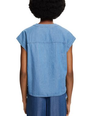 Esprit Kurzarmbluse Ärmellose Jeansbluse