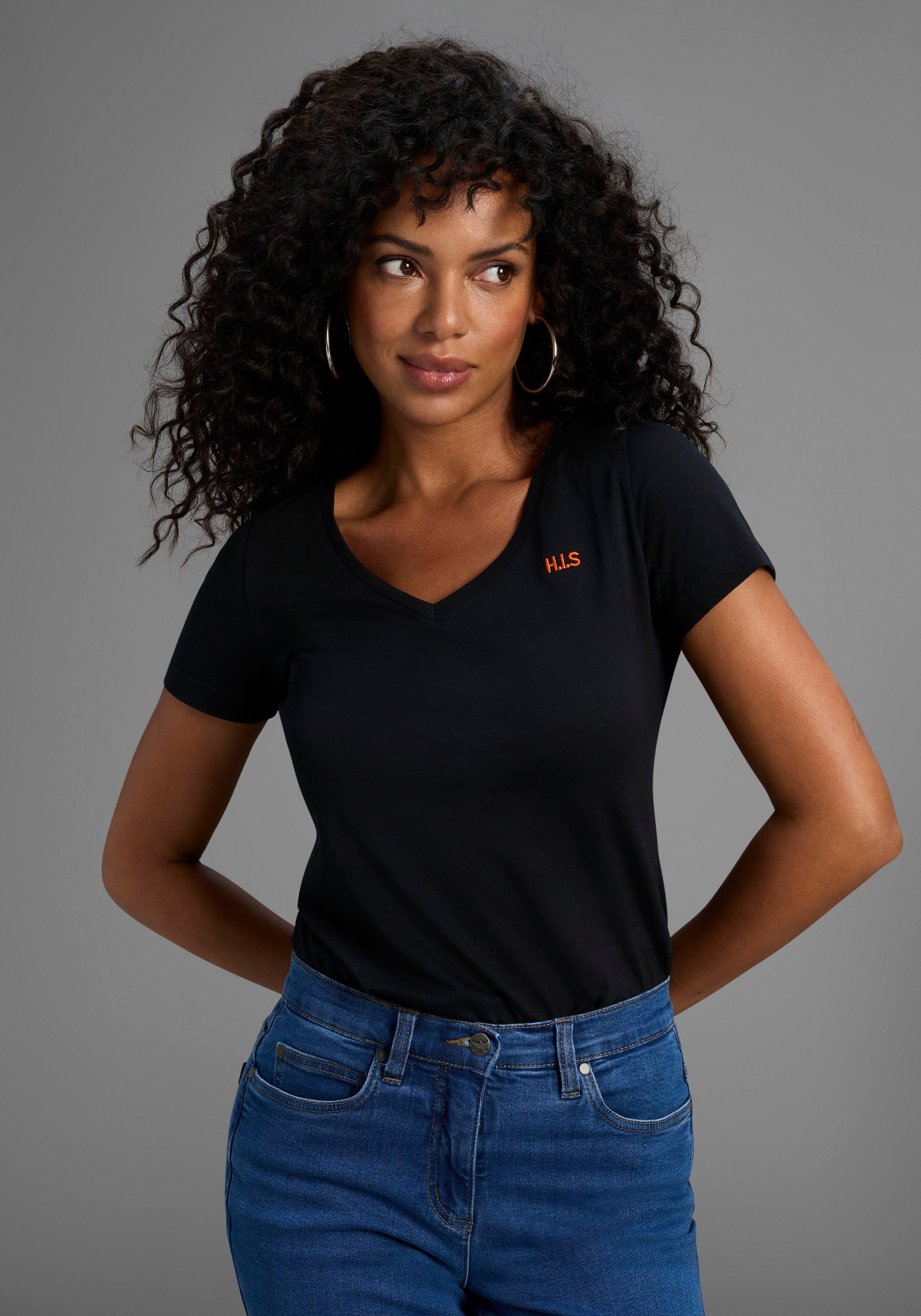 H.I.S T-Shirt Essential-Basics vielseitig kombinierbar (3er-Pack zum Vorteilspreis) lockerer Schnitt, 100% Baumwolle, vielen Farben & großen Größen