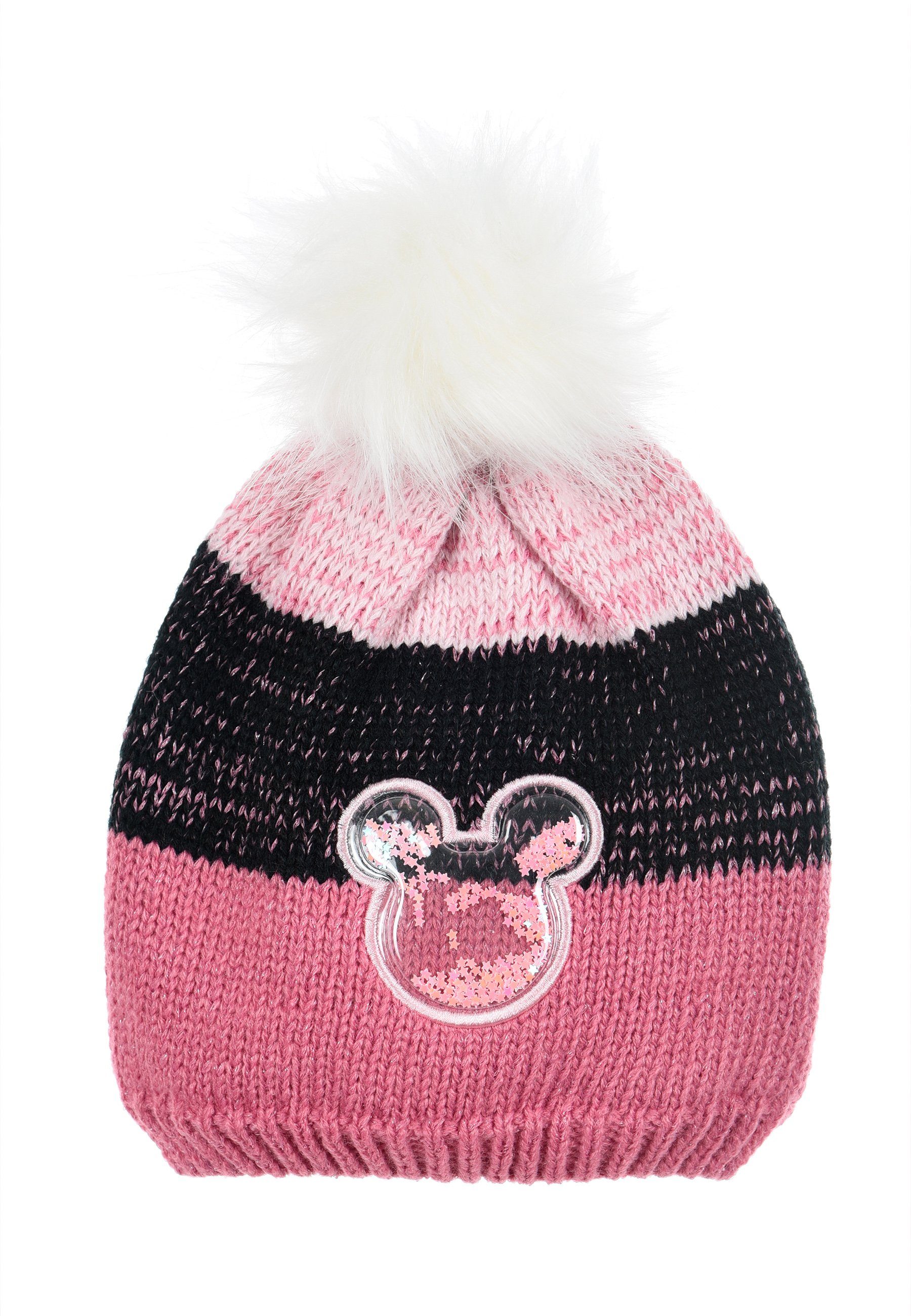 Disney Minnie Mouse Bommelmütze Kinder Mädchen Winter-Mütze Rosa