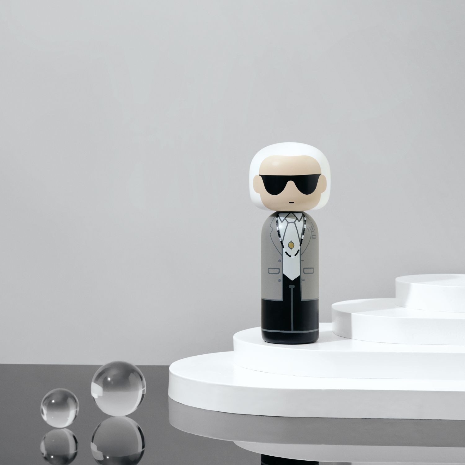 Lucie Kaas Dekofigur Kokeshi Doll Karl Grau Limited Edition