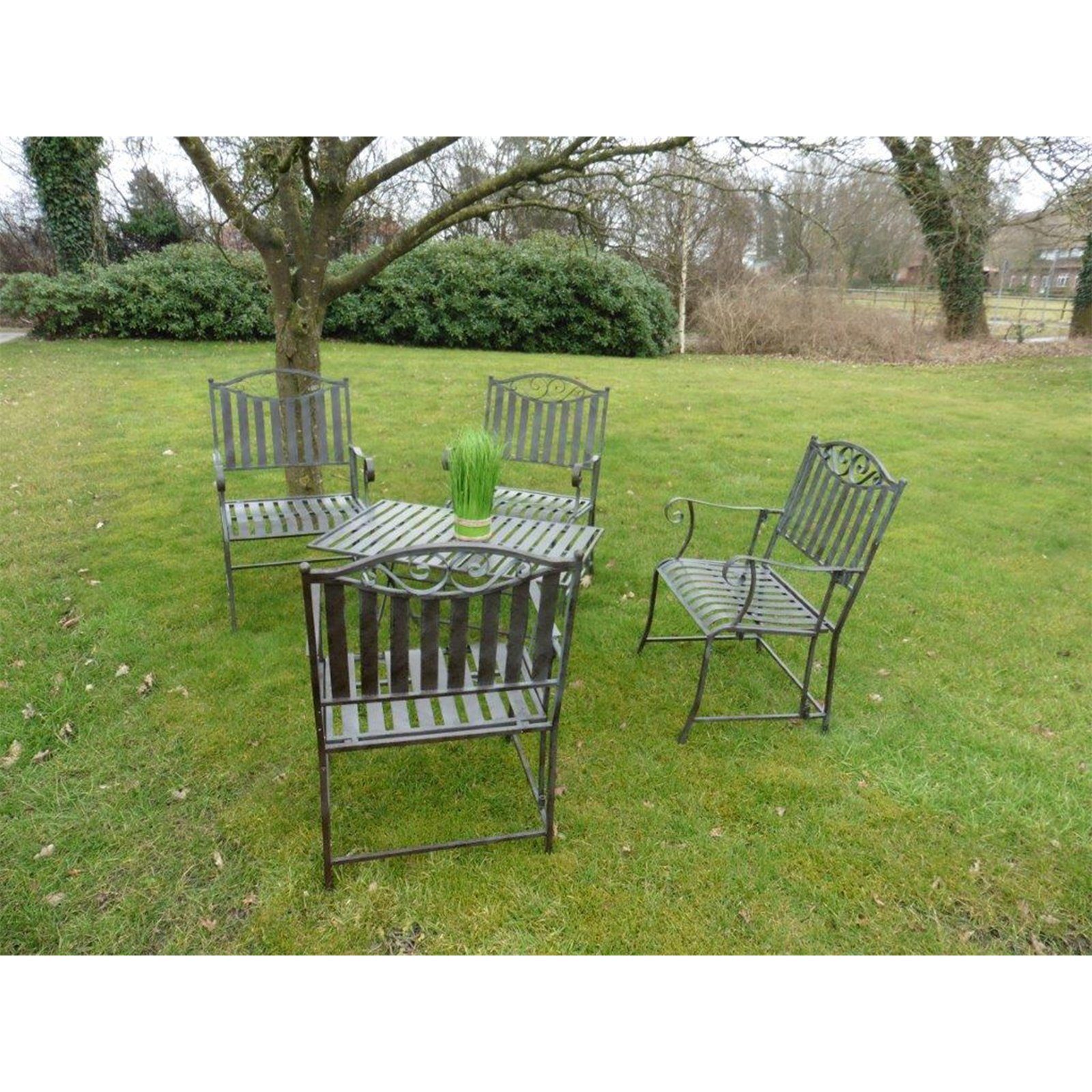 HTI-Living Sitzgruppe Gartentischgruppe 5-tlg. Cornwall, (1 Tisch, 4  Stühle), Gartenmöbel