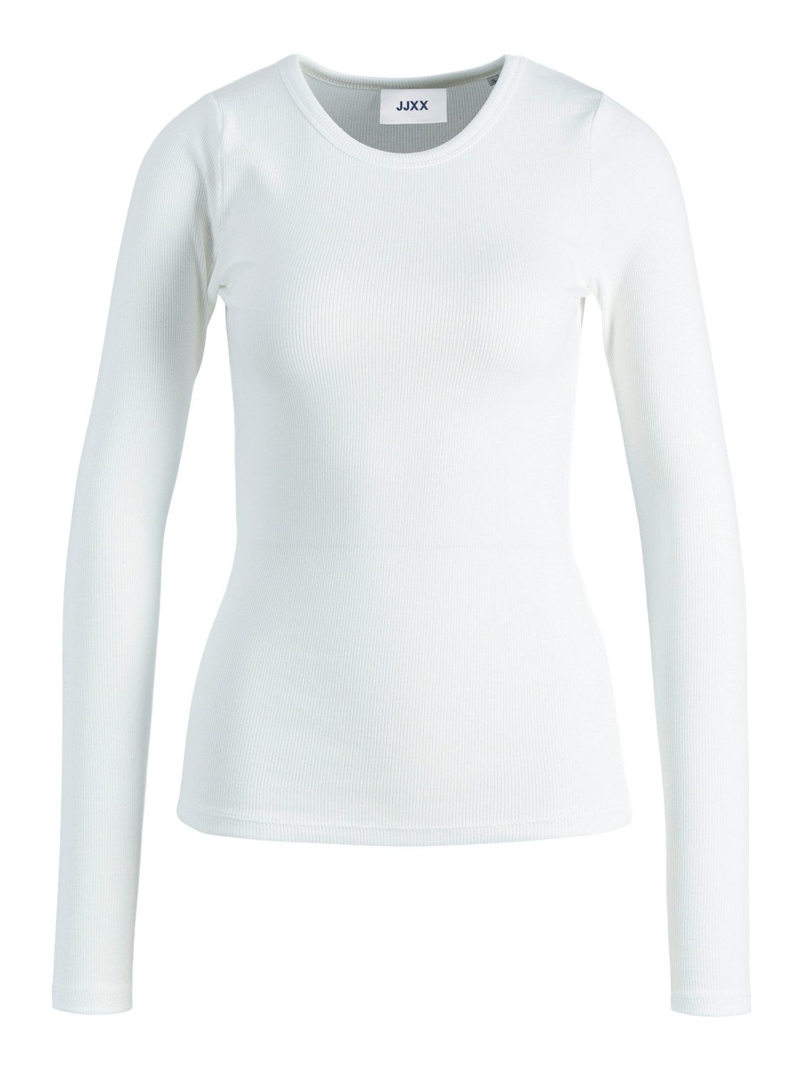 JACK & JONES Damen T-Shirt Jxflorie – Cropped, Rippstrick, Kurzarm, O-Neck, Schmal Geschnitten