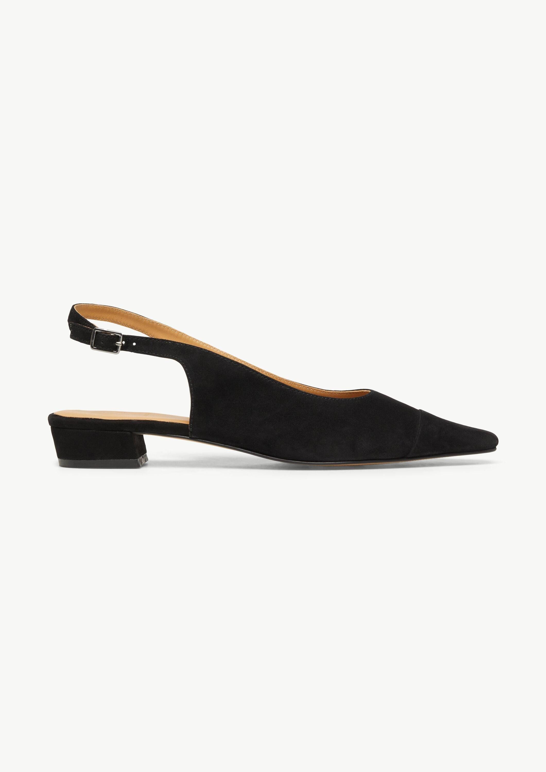 comma Pantoletten Slingback-Ballerinas aus Veloursleder Sandale günstig online kaufen