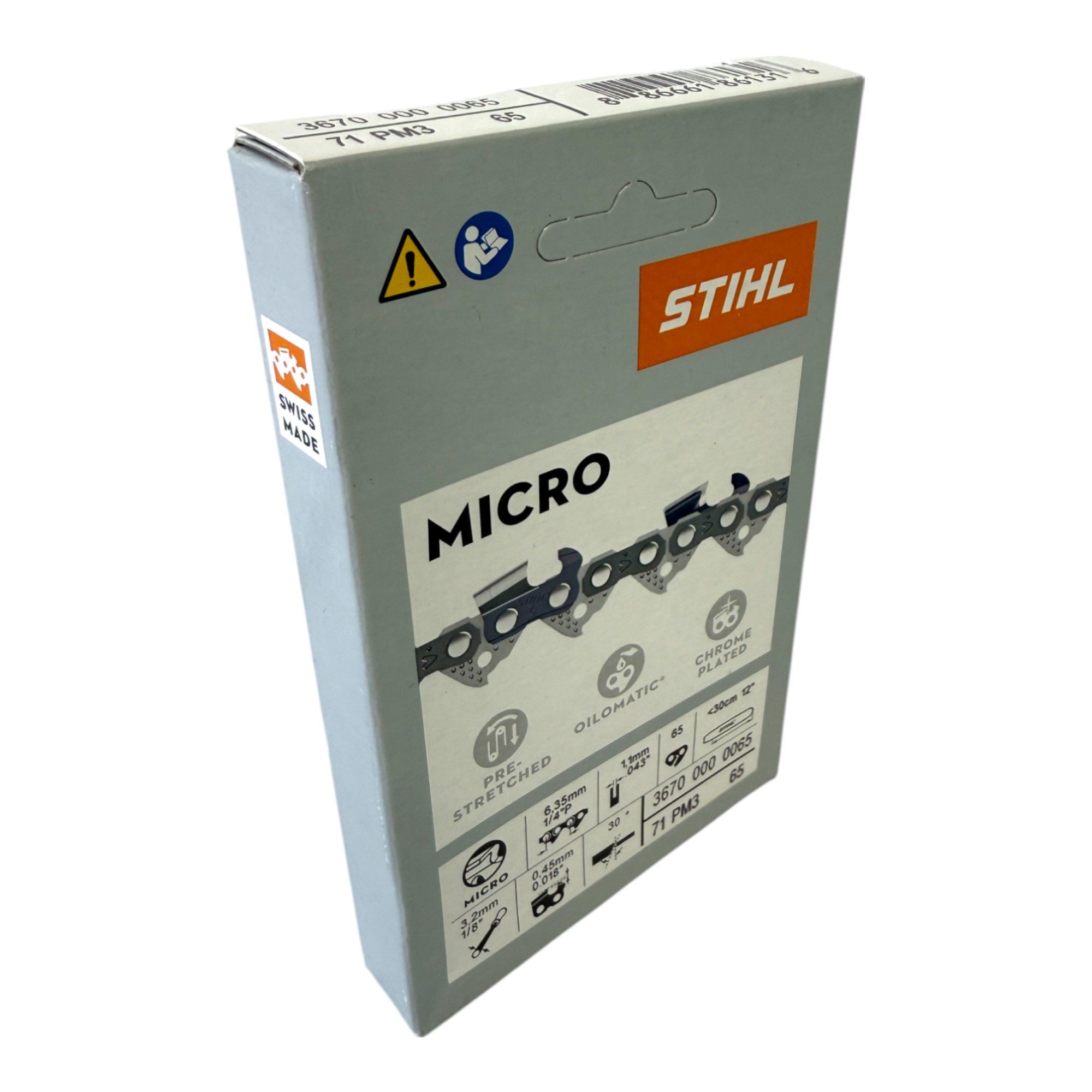 STIHL Ersatzkette 3x 1/4" Picco Micro 3 (PM3) Sägekette 30 cm 1/4" P 1,1 mm 65 TG 3
