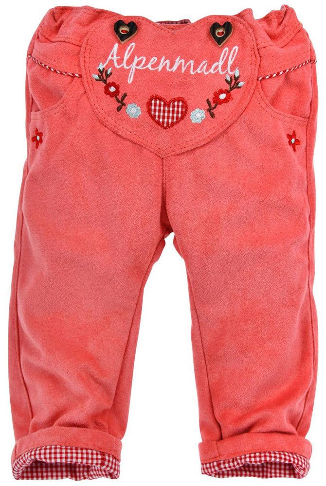 BONDI Trachtenlederhose BONDI Baby Mädchen Trachten Kunstlederhose 'Alpenm