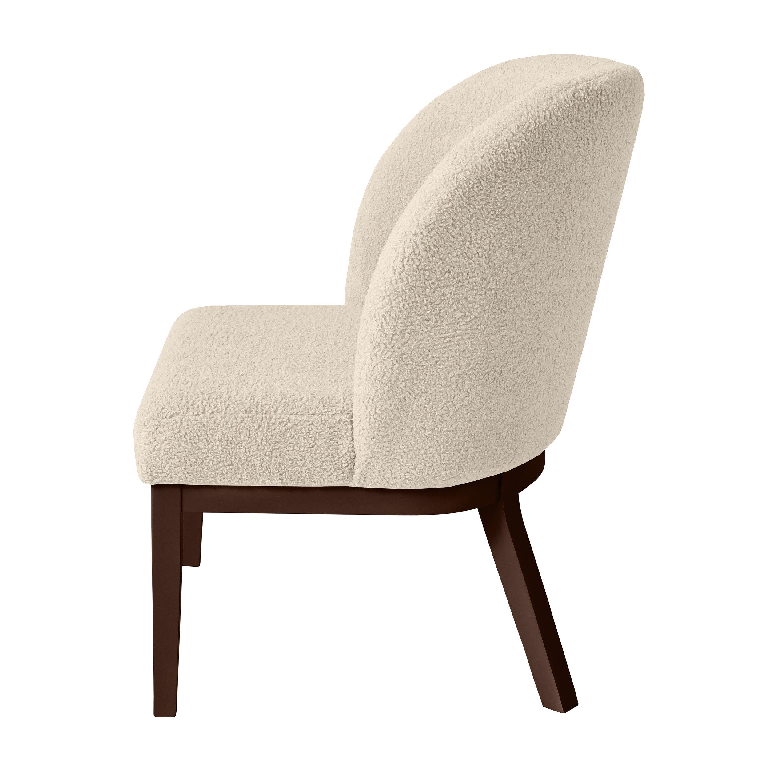 Beautysofa Polsterstuhl Liva mit breitem Sitz (Bouclé-Bezug & Holzgestell (verschiedene Farben)