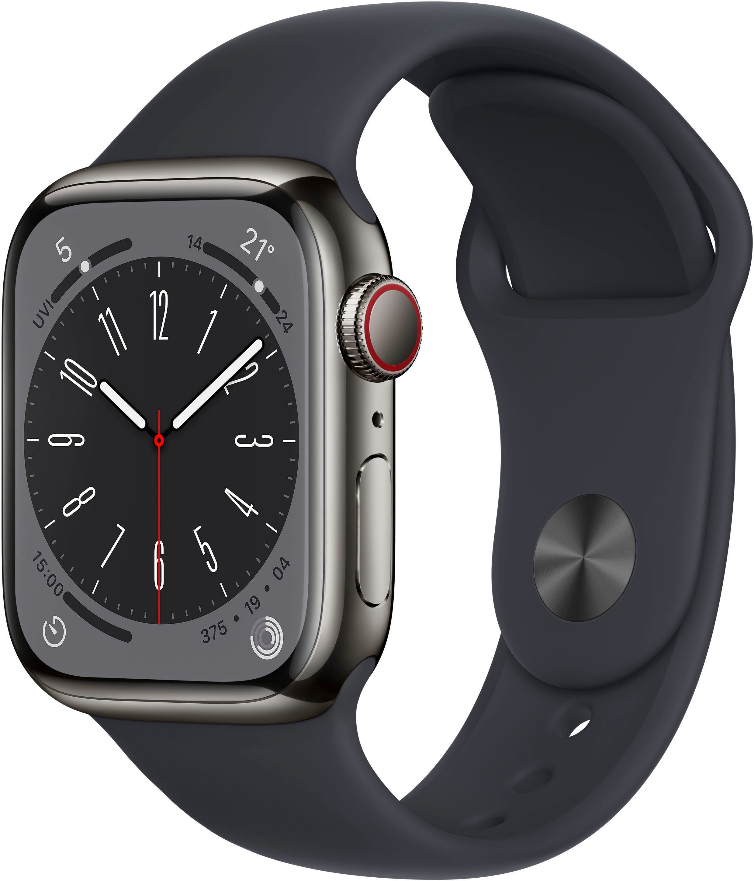 Apple Watch Series 8 GPS + Cellular 41mm Edelstahl Watch, Die Zukunft der  Gesundheit. Am Handgelenk.