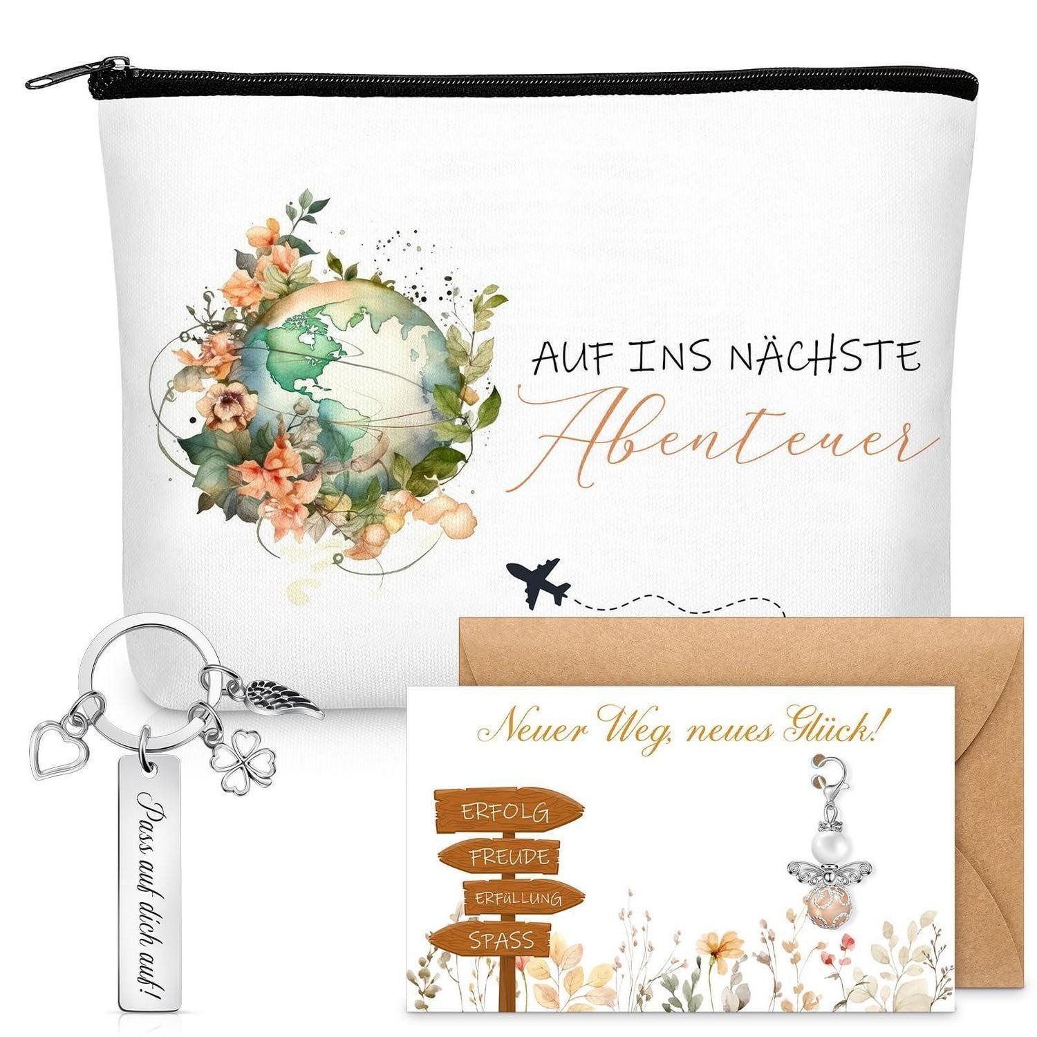 LuxusKollektion Kosmetikbox Geschenkset Abschied Kollegin Kosmetiktasche Schlüsselanhänger Karte