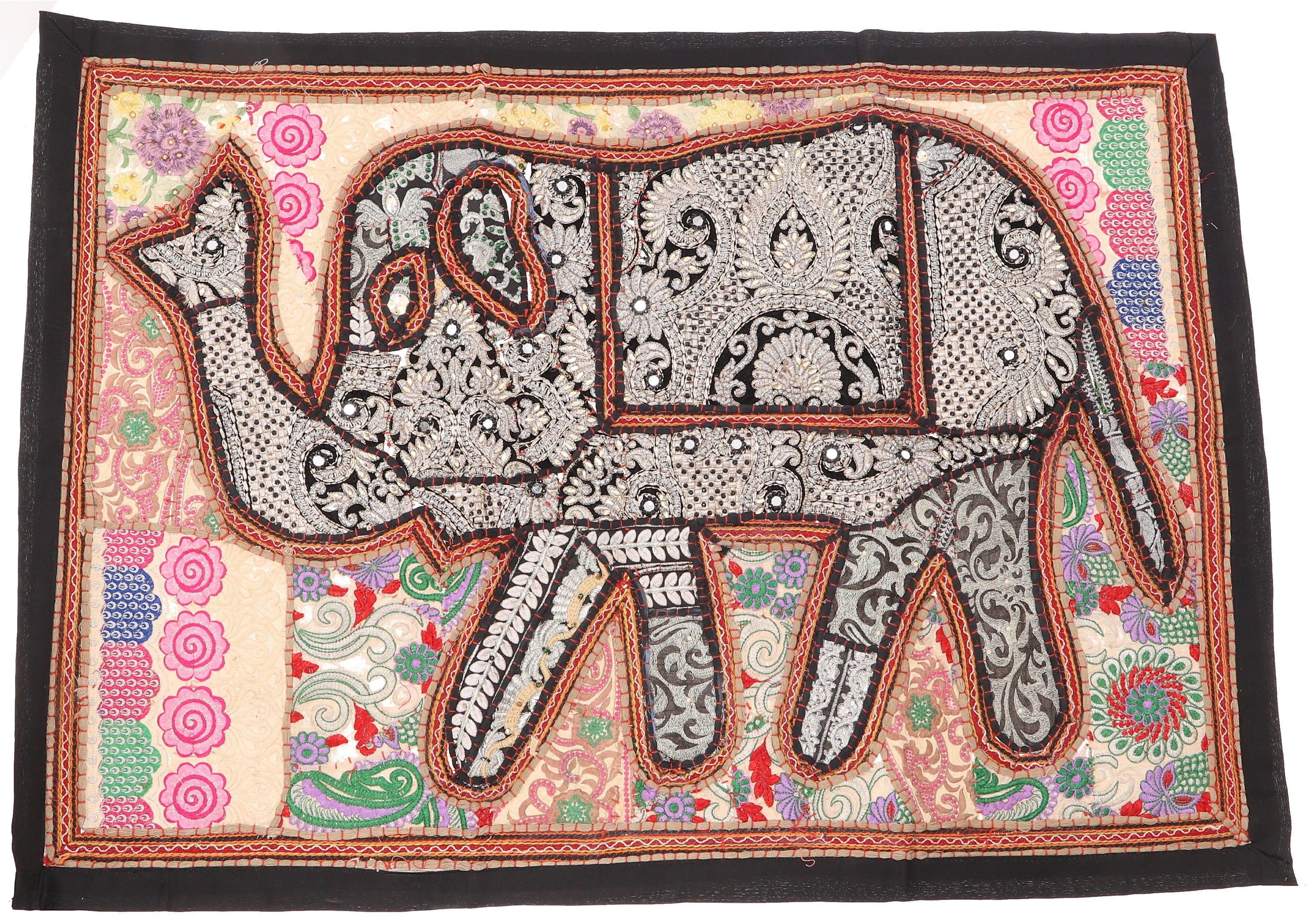 Wandteppich Guru-Shop, Tischläufer, 95 mm Orientalischer Wandbehang,.., Elefant Höhe: