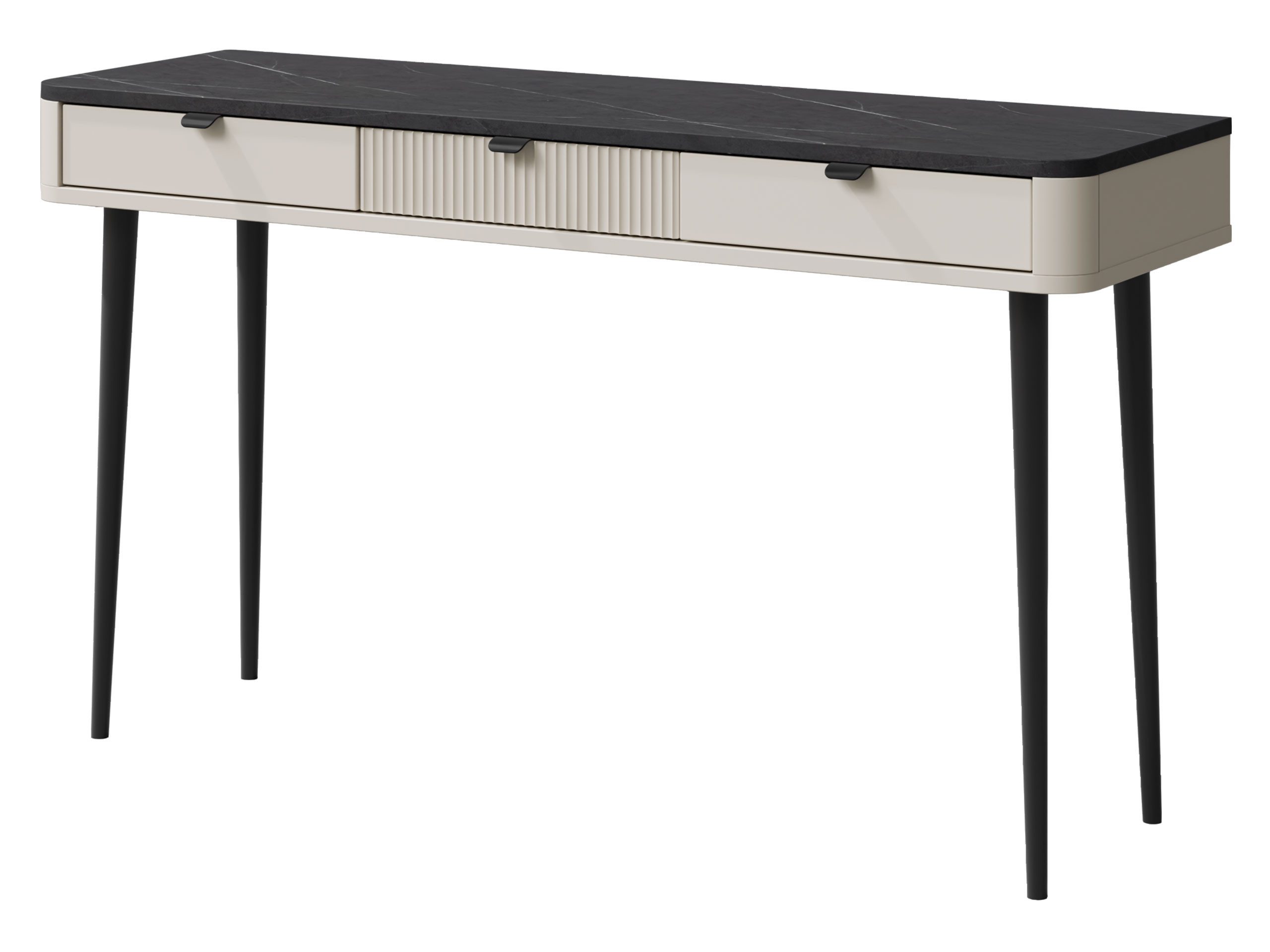 MIRJAN24 Konsolentisch Marly RE15 (mit drei Schubladen), Metallbeine und Metallgriffe