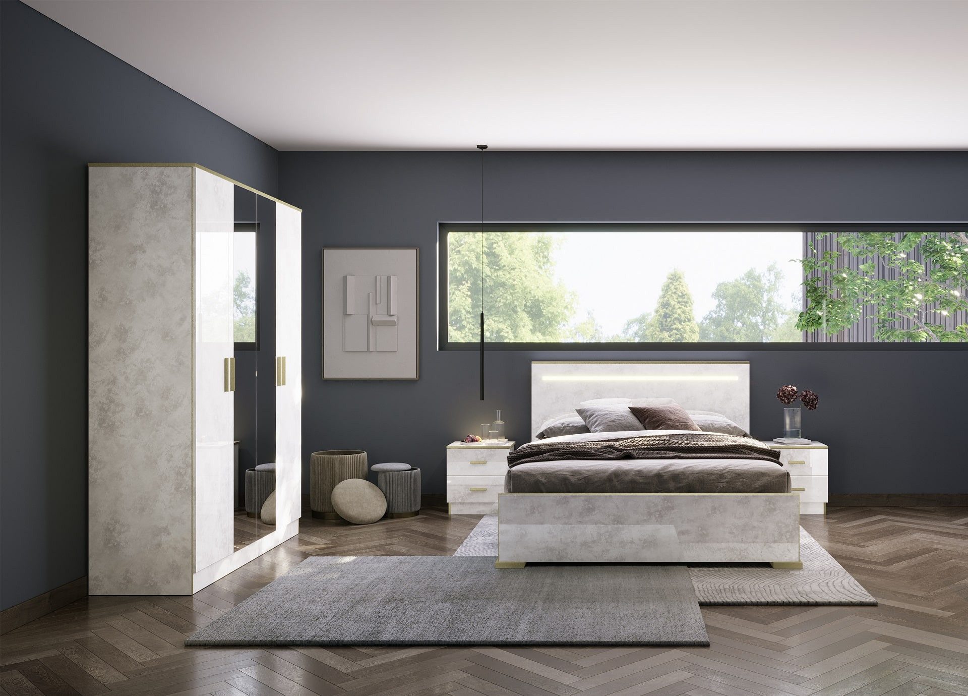 Interdesign24 Schlafzimmer-Set Noemi, (4-Teilig, in Beige/Gold günstig online kaufen