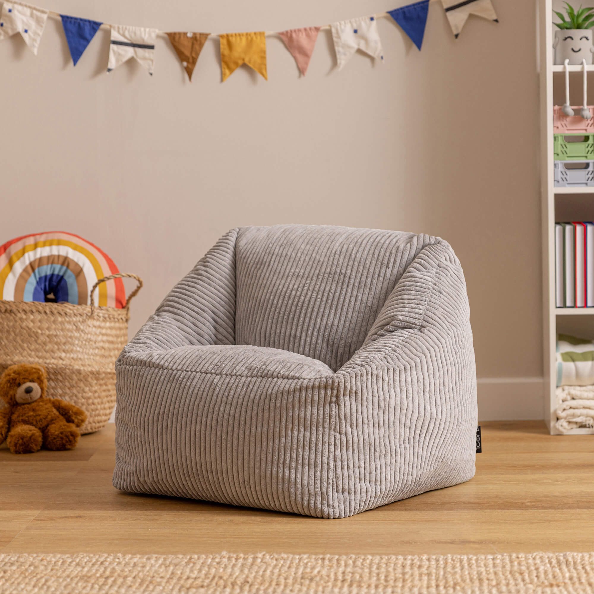 icon Sitzsack Kinder aus Cord Flauschig „Natalia“, 55x44cm, Made in Germany, für Kinderzimmer – Bild 2 von 5