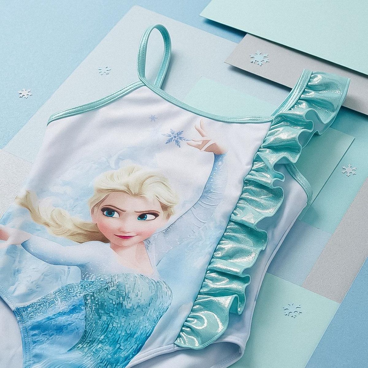 Disney Frozen Badeanzug - Kinder Schwimmanzug Bademode Strand Pool Sommer (1-St) – Bild 4 von 4