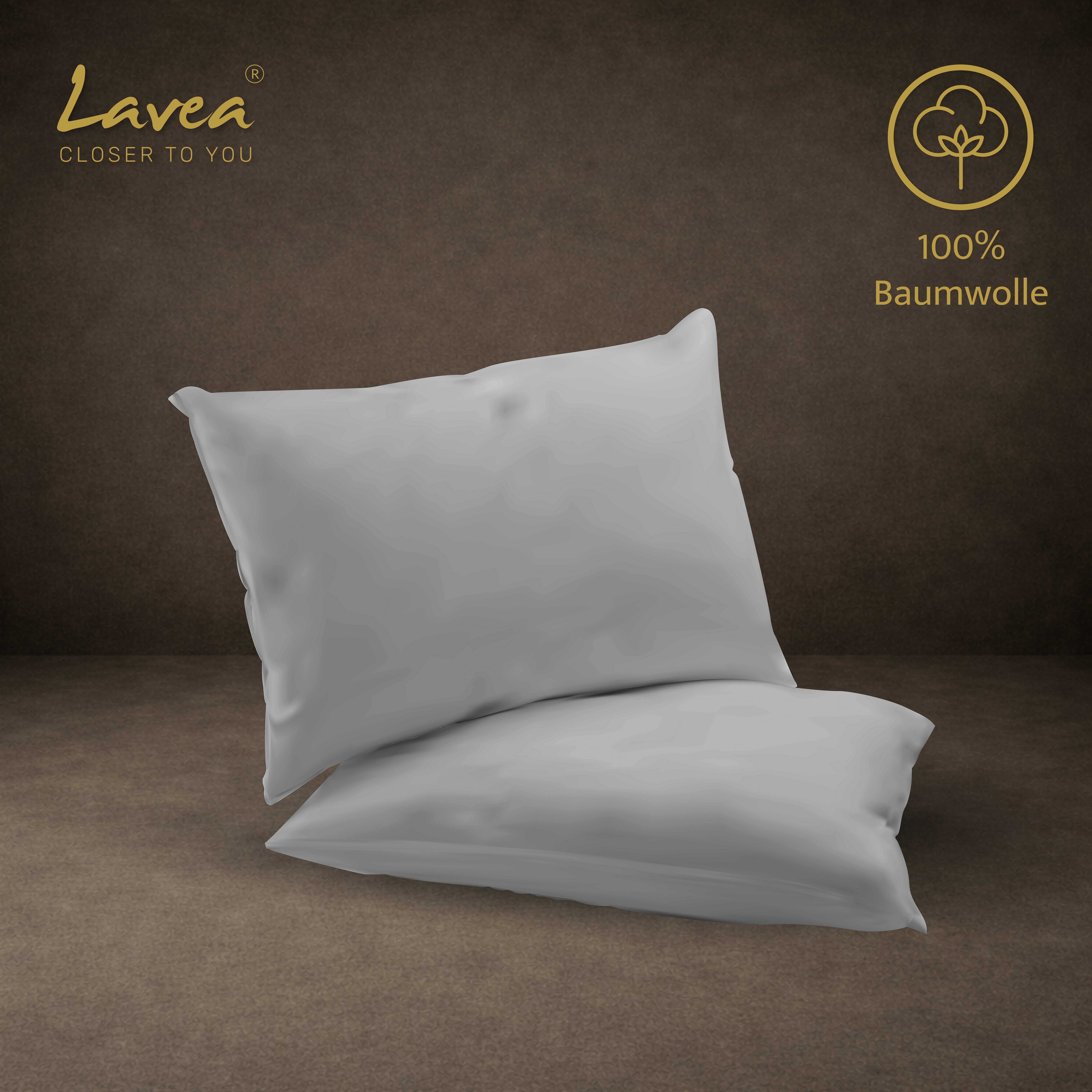 Lavea Kissenbezug 2er Set 100% Baumwolle flauschig, Jasmin, Kissenhülle, Kissenbezüge, (2 Stück), pflegeleicht, langlebige Qualität, mit Reißverschluss