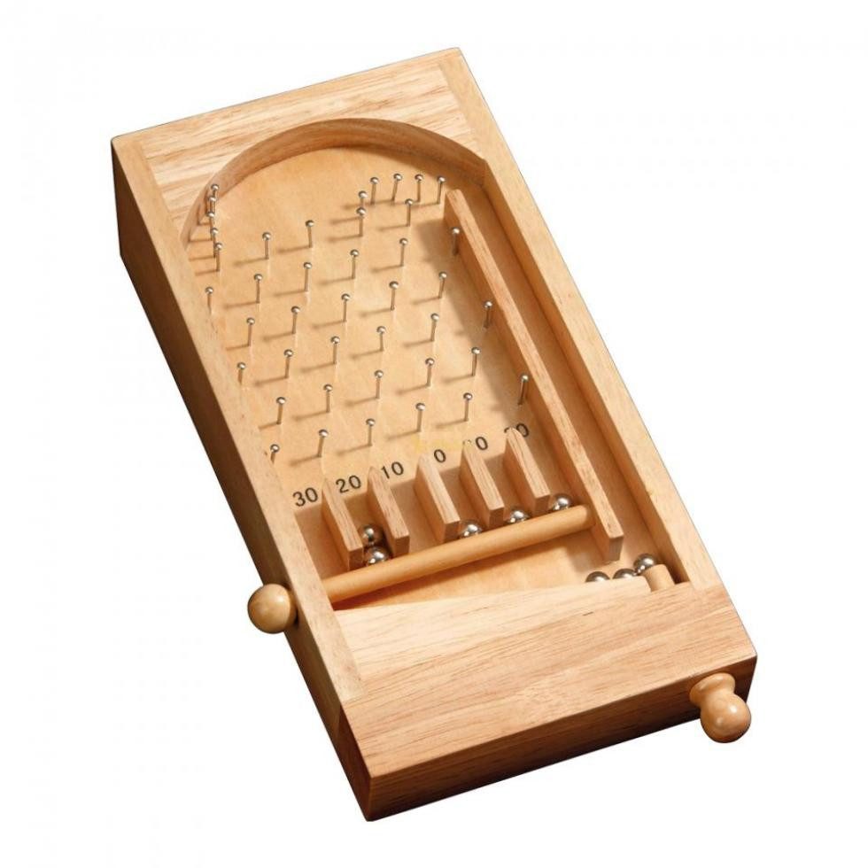 Philos Spiel, Mini Bingo Tischspiel - Hevea-Holz - mit Metallkugeln