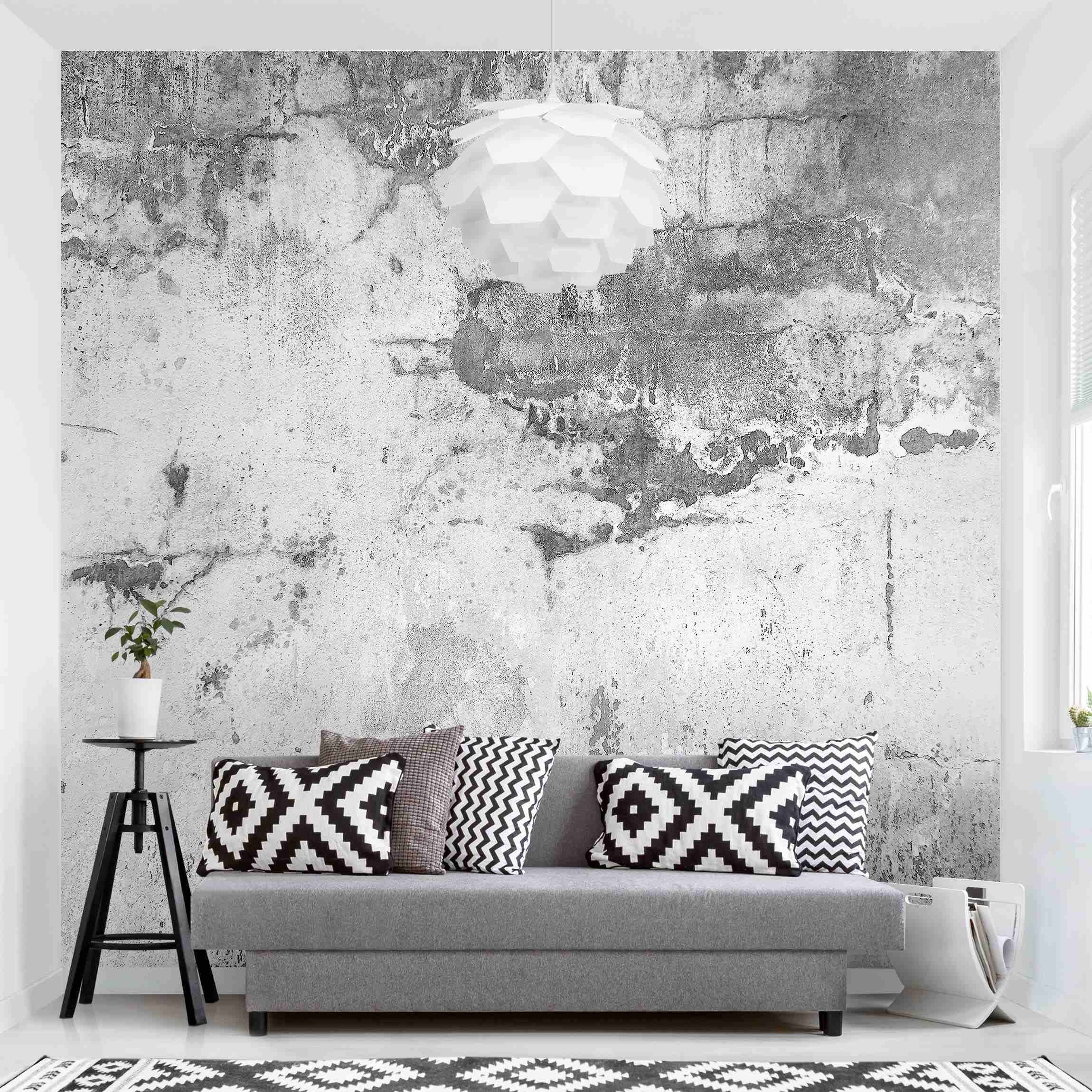 Bilderdepot24 Vliestapete Beton Grunge Betonwand Grau Betonoptik Tapete Industrial Rustikal, Glatt, Matt, (Vliestapete inkl. Kleister oder selbstklebend), Wohnzimmer Schlafzimmer Küche Flur Fototapete Motivtapete Wandtapete