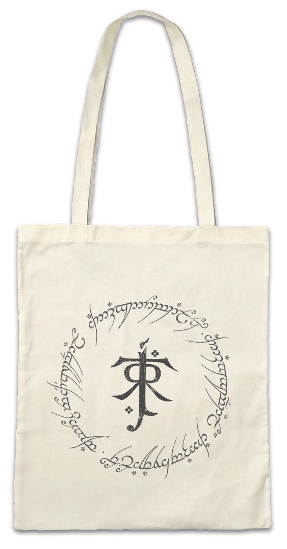 Beuteltasche Ring Text Stofftasche Lord of Herr der Mordor the Rings Sing Rings