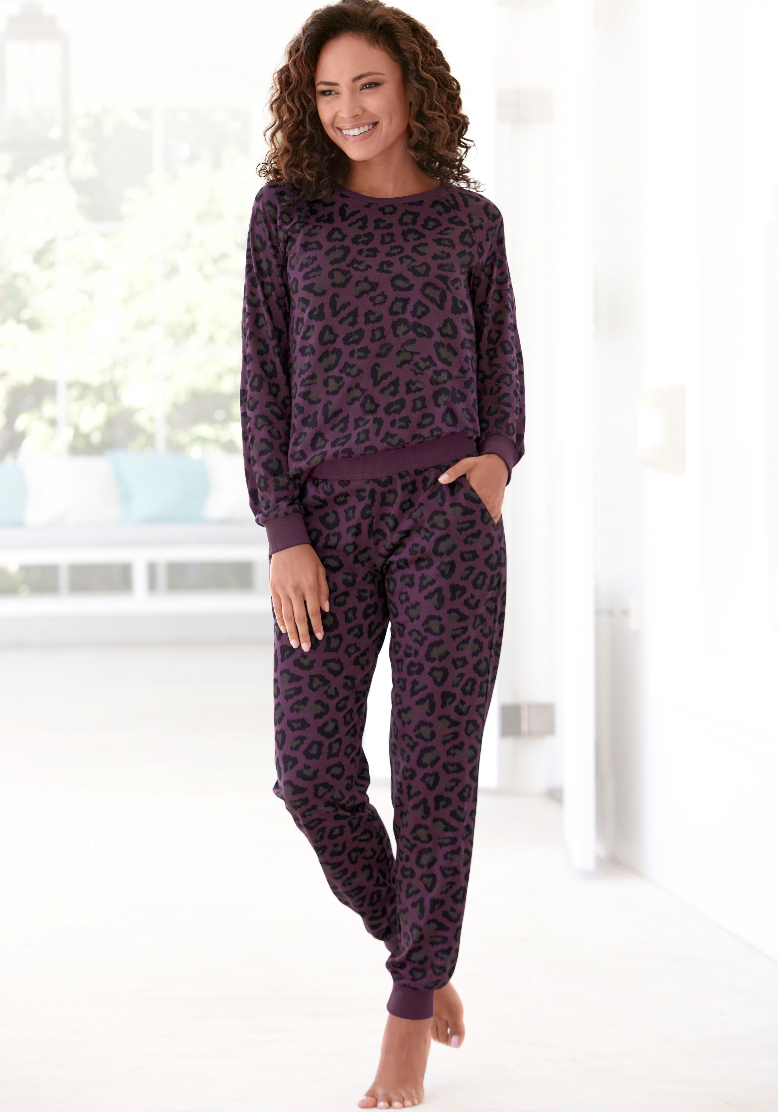 Vivance Dreams Pyjama (2 tlg) mit tonalem Animalprint günstig online kaufen