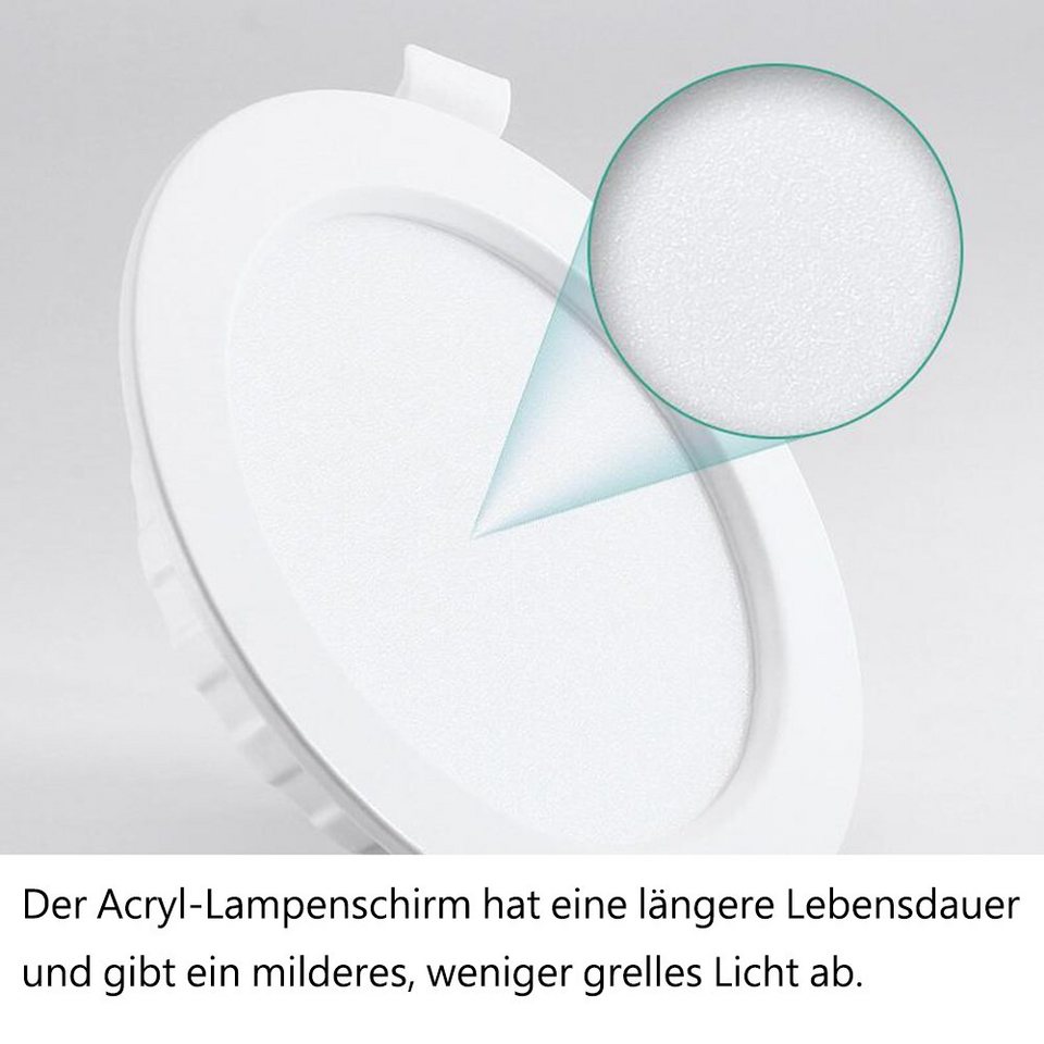 GelldG LED Einbaustrahler LED Einbaustrahler, Ultra Flach 9W Bad  Einbauleuchten Deckenspots