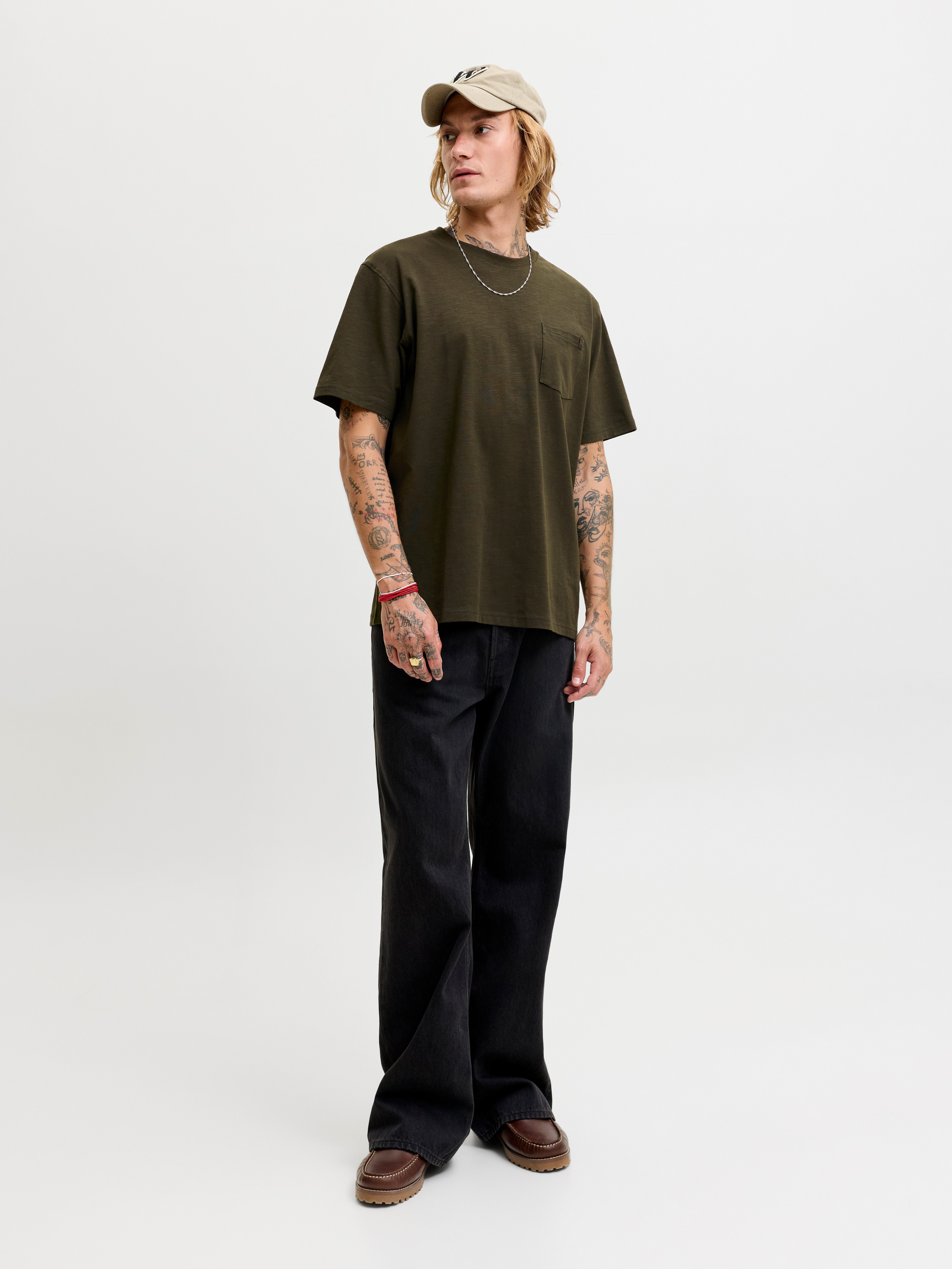 Jack & Jones Kurzarmshirt JJEDOVER SLUB TEE SS NOOS Baumwollmischung, relaxed fit
