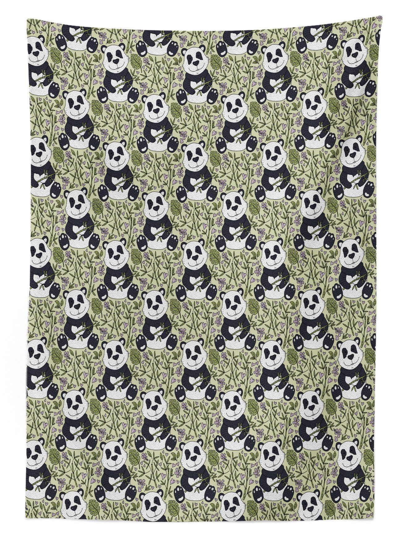 Abakuhaus Tischdecke Blättern den Waschbar Tier Bereich Farben, Außen Farbfest Für Reizende mit Panda geeignet Klare