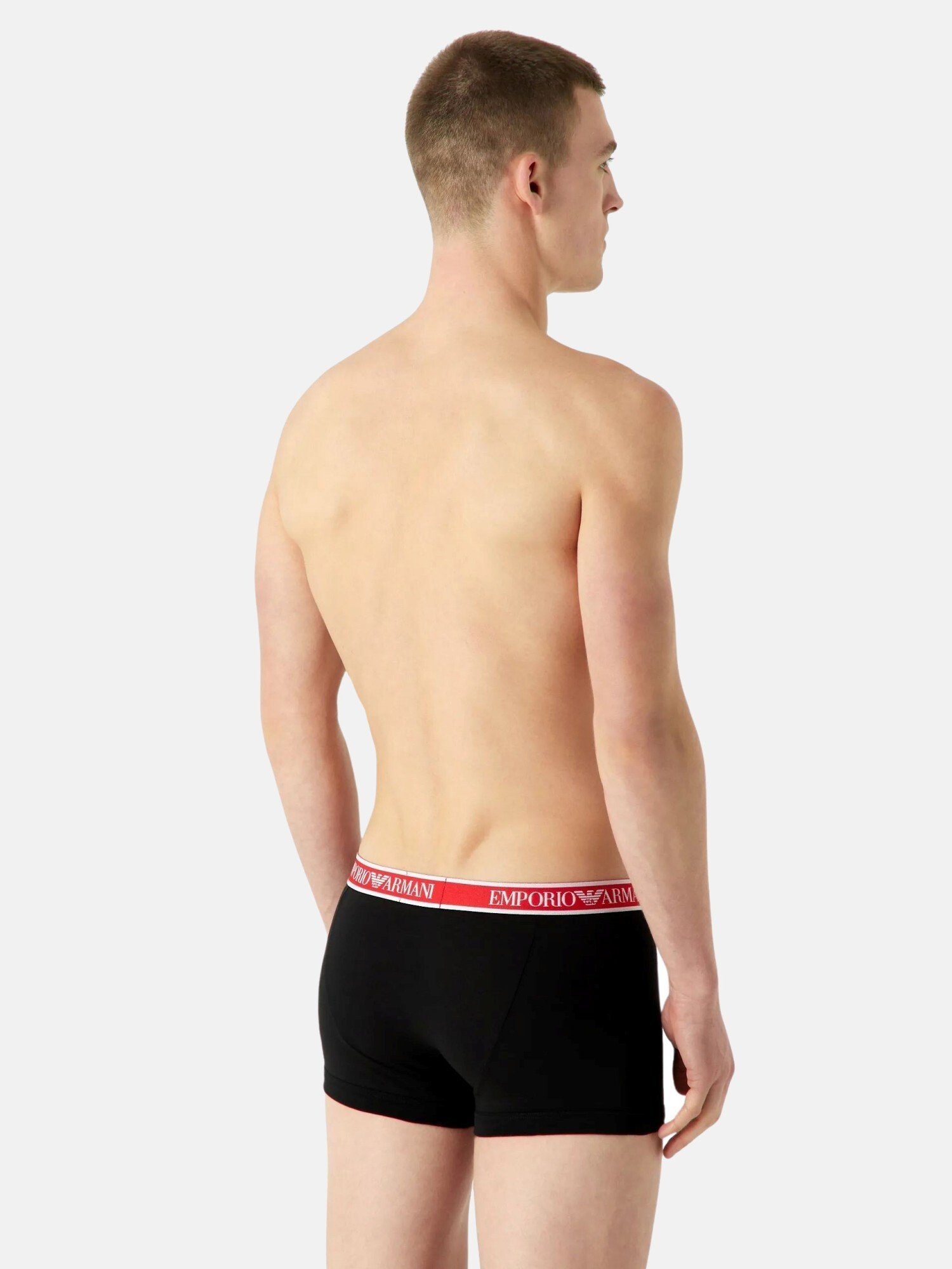 Emporio Armani Pack (3-St) Boxershorts Weiß/Schwarz/Rot 3 Trunks Knit Shorts