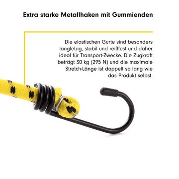 PRETEX Spanngurt Gepäckspanner 12er-Set, 59 cm, gelb