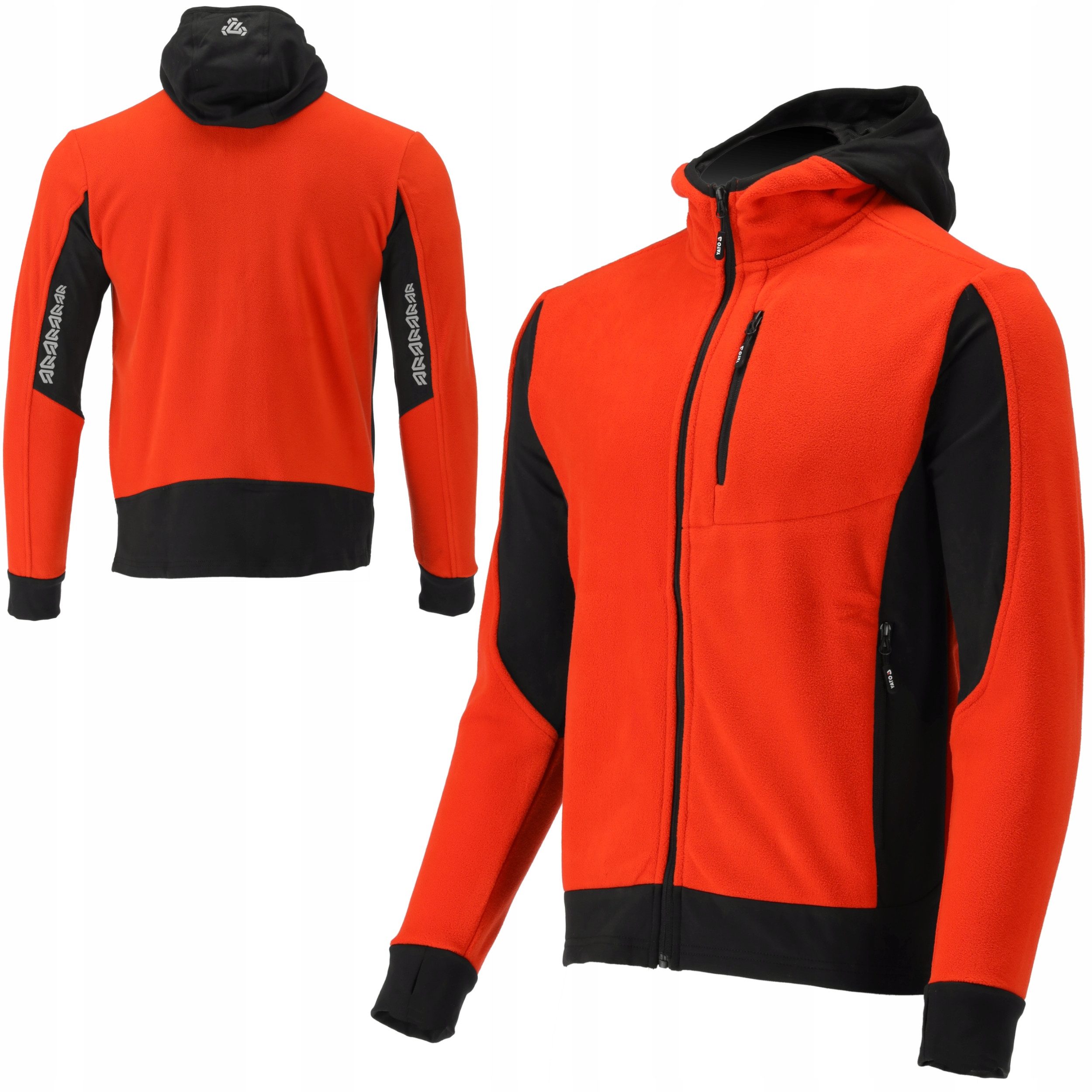 Kapuzenpullover Fleece Kapuzenpulli, Hoodie mit Reißverschluss Gr. XL rot-schwarz