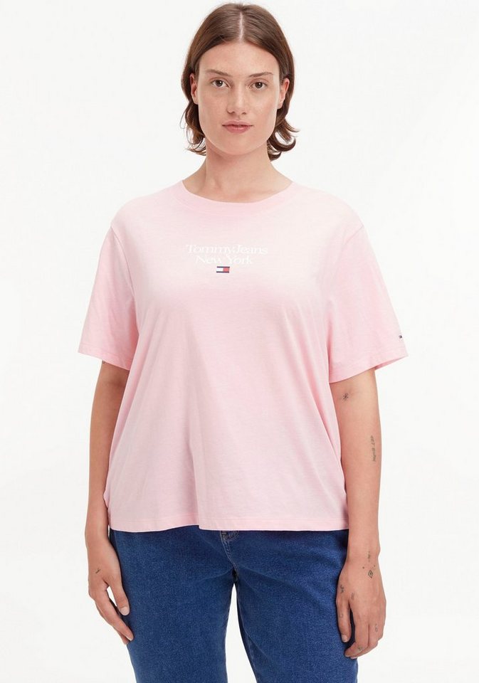 Tommy Jeans Curve Kurzarmshirt TJW CRV REG ESSENTIAL LOGO 1 SS (1-tlg) PLUS  SIZE CURVE,mit Tommy Jeans Markenlabel