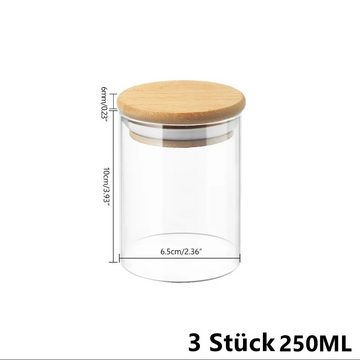 MULISOFT Vorratsglas Stapelbares und Luftdichtes Vorratsglas 3er Set, (Erhältlich in verschiedenen Größen, 3-tlg), Vorratsdosen, Kaffeedose, Keksdose mit Deckel