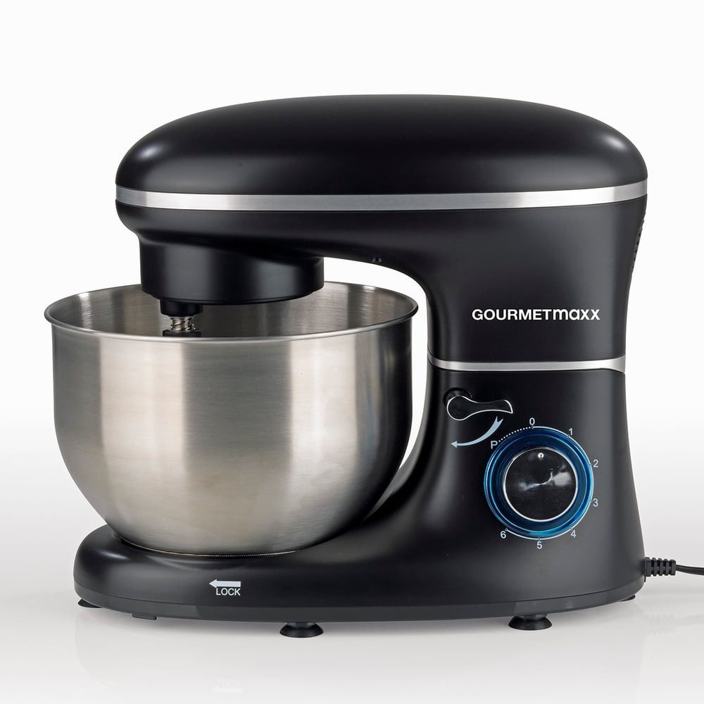 GOURMETmaxx Küchenmaschine GOURMETmaxx Küchenmaschine - 6 Geschwindigkeitsstufen und Turbofunktion - schwarz, 1500 W, 6 Geschwindigkeitsstufen