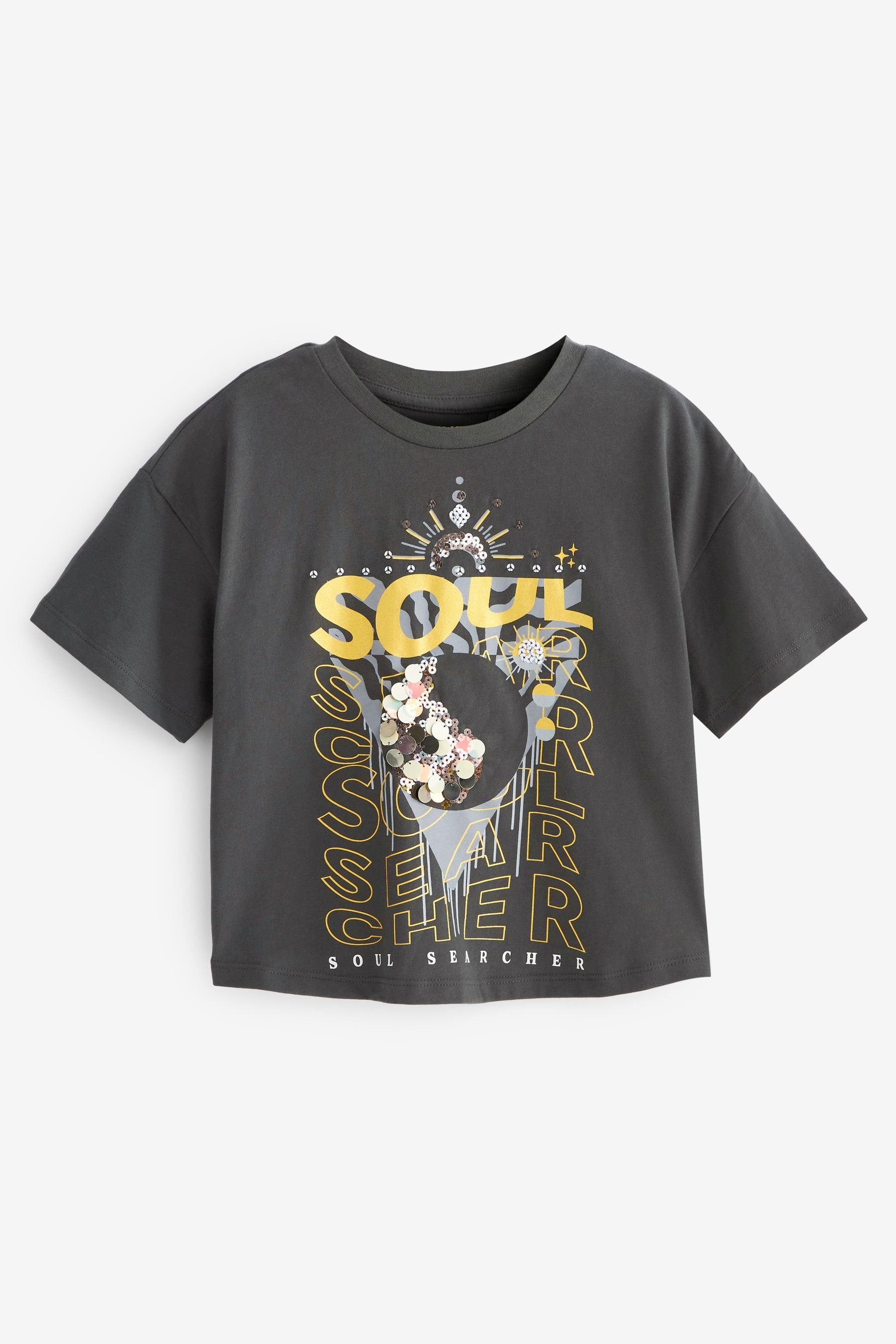 Next T-Shirt Soul T-Shirt mit Pailletten (1-tlg)