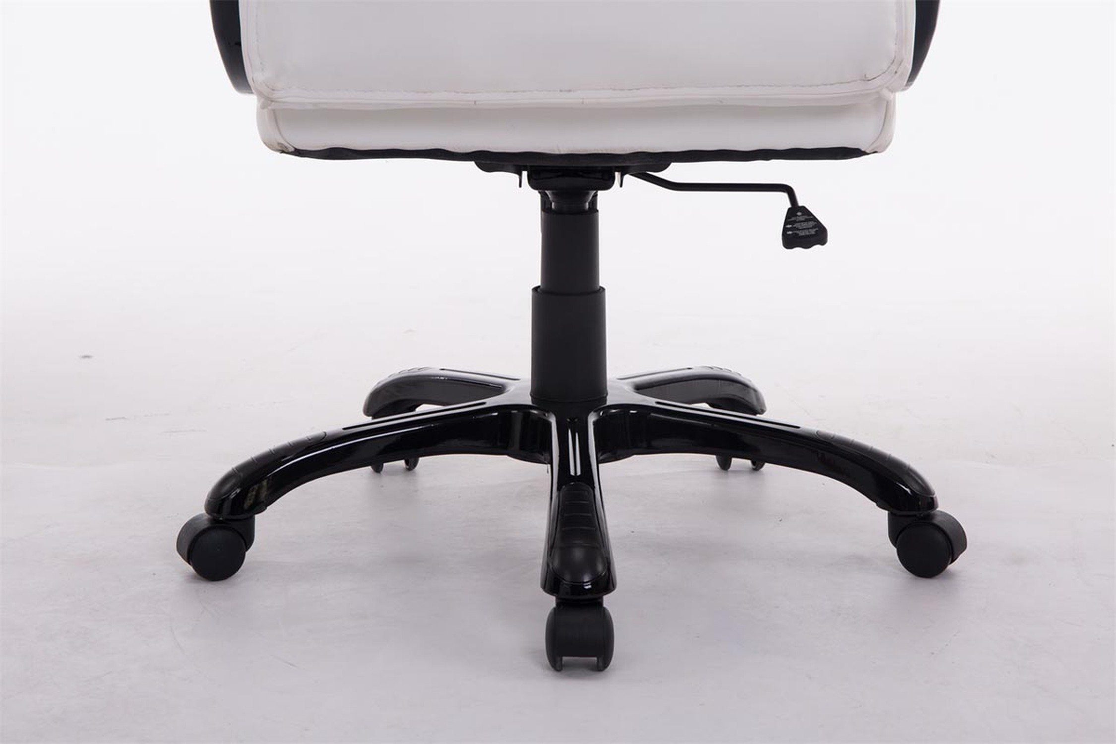 Bigo TPFLiving Sitzfläche: weiß geformter Gestell: - (Schreibtischstuhl, bequemer Bürostuhl schwarz mit Rückenlehne Kunstleder Chefsessel, XXL), Drehstuhl, Kunststoff Bürostuhl ergonomisch
