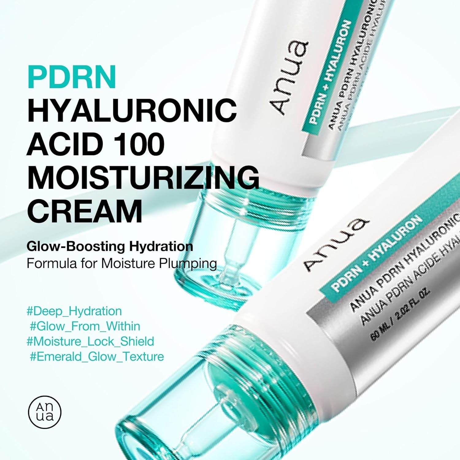 Anua Tagescreme PDRN Hyaluronic Acid 100 Moisturizing Cream – koreanische Feuchtigkeitscreme mit 10-fach Hyaluronsäurekomplex, Kollagen, & PDRN – hydratisiert, stärkt & beruhigt empfindliche Haut