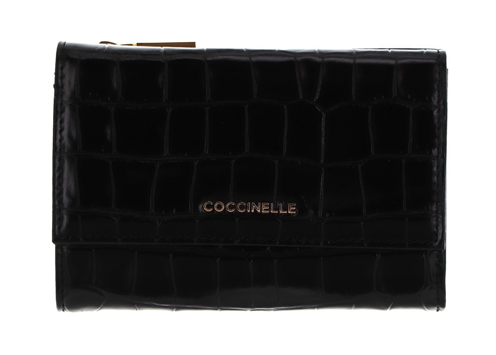 Metallic Noir Croco Shiny COCCINELLE Soft Geldbörse