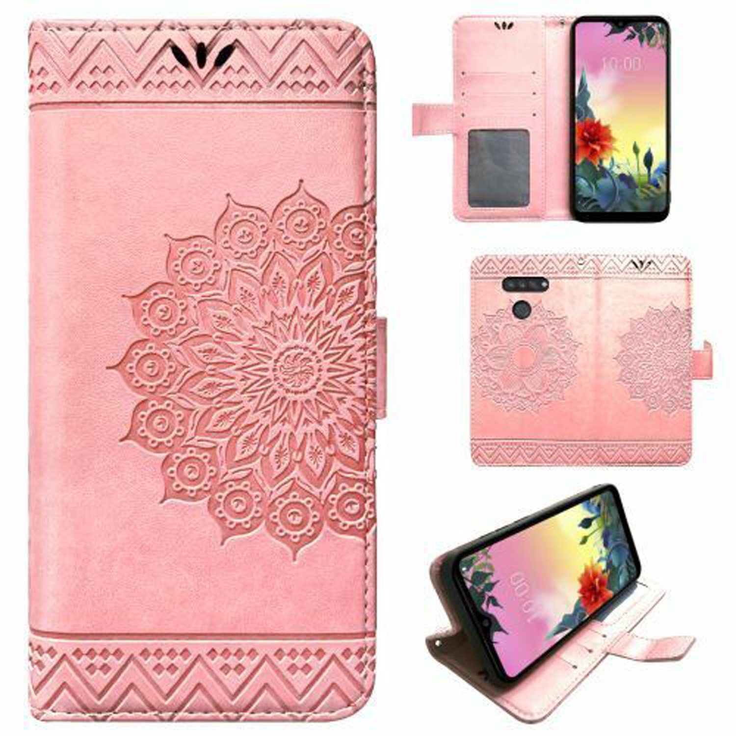 betterfon Handyhülle Handytasche für LG K50S Klapphülle Flip Case Rosegold, Wallet Case mit Kartenfächern Magnetverschluss und weicher Innenhülle